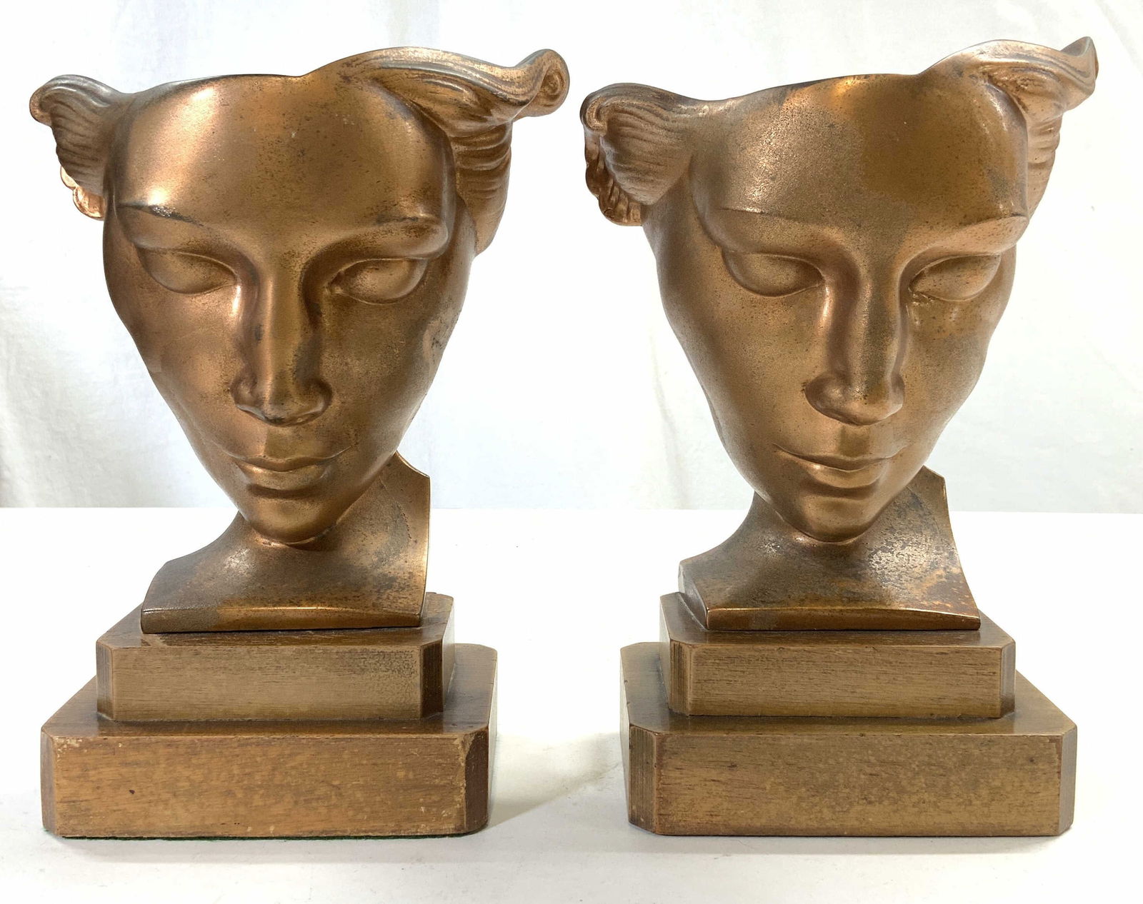 FRANKART Pr Vntg Metal Nymph Face Sculptures (1 of 8)