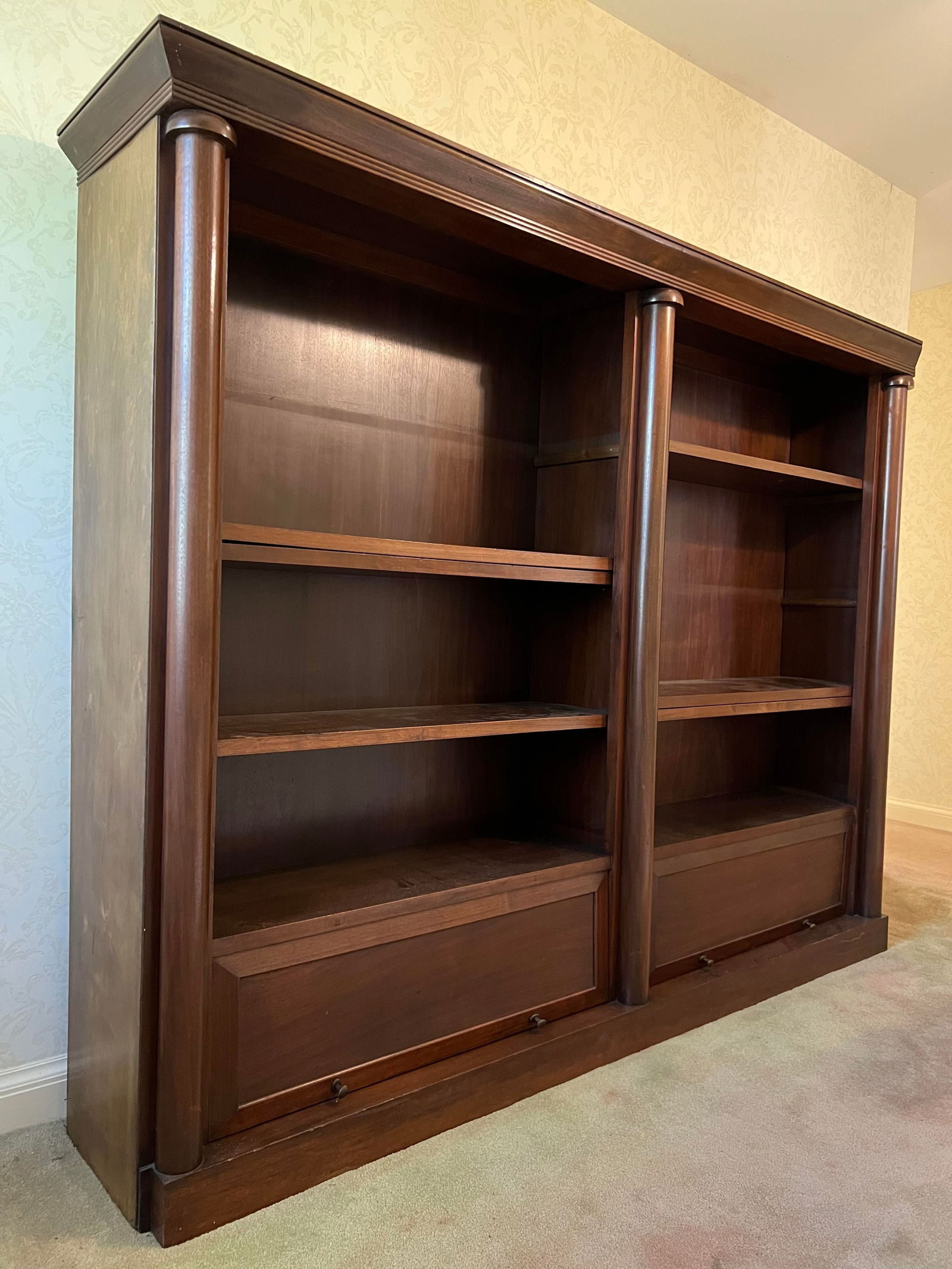 Vntg Custom Mahogany Bookcase Storage Drawer (1 of 9)