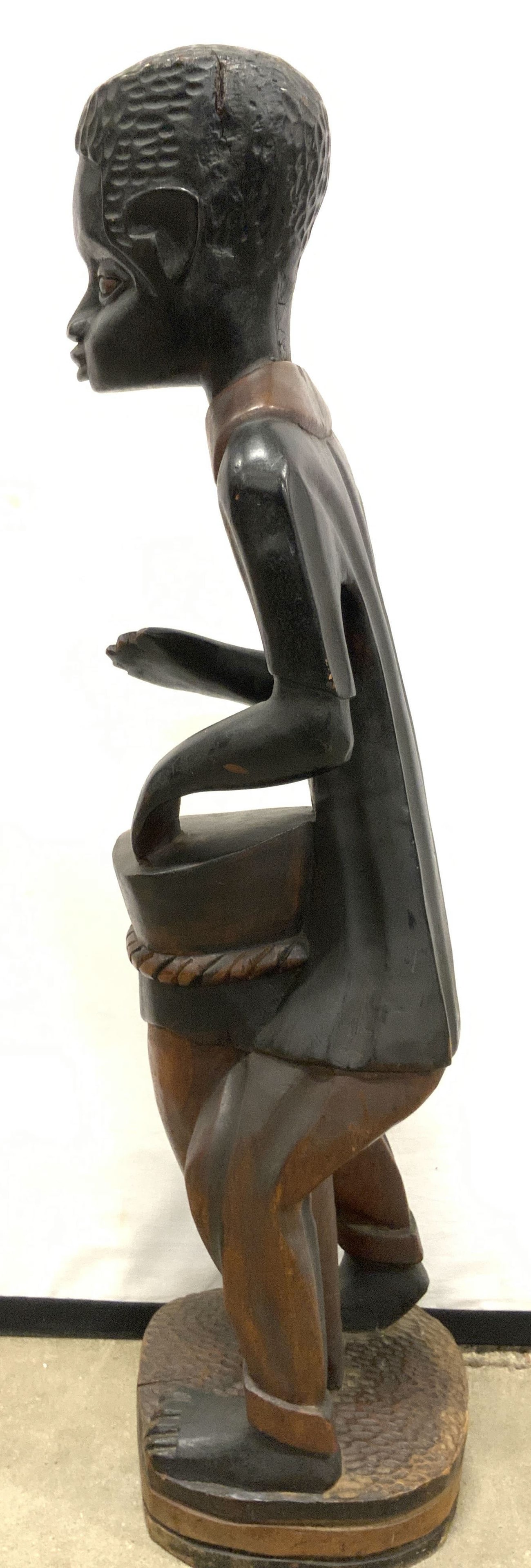 Carved African Drummer Floor Sized Sculpture 2ft8i (1 of 14)