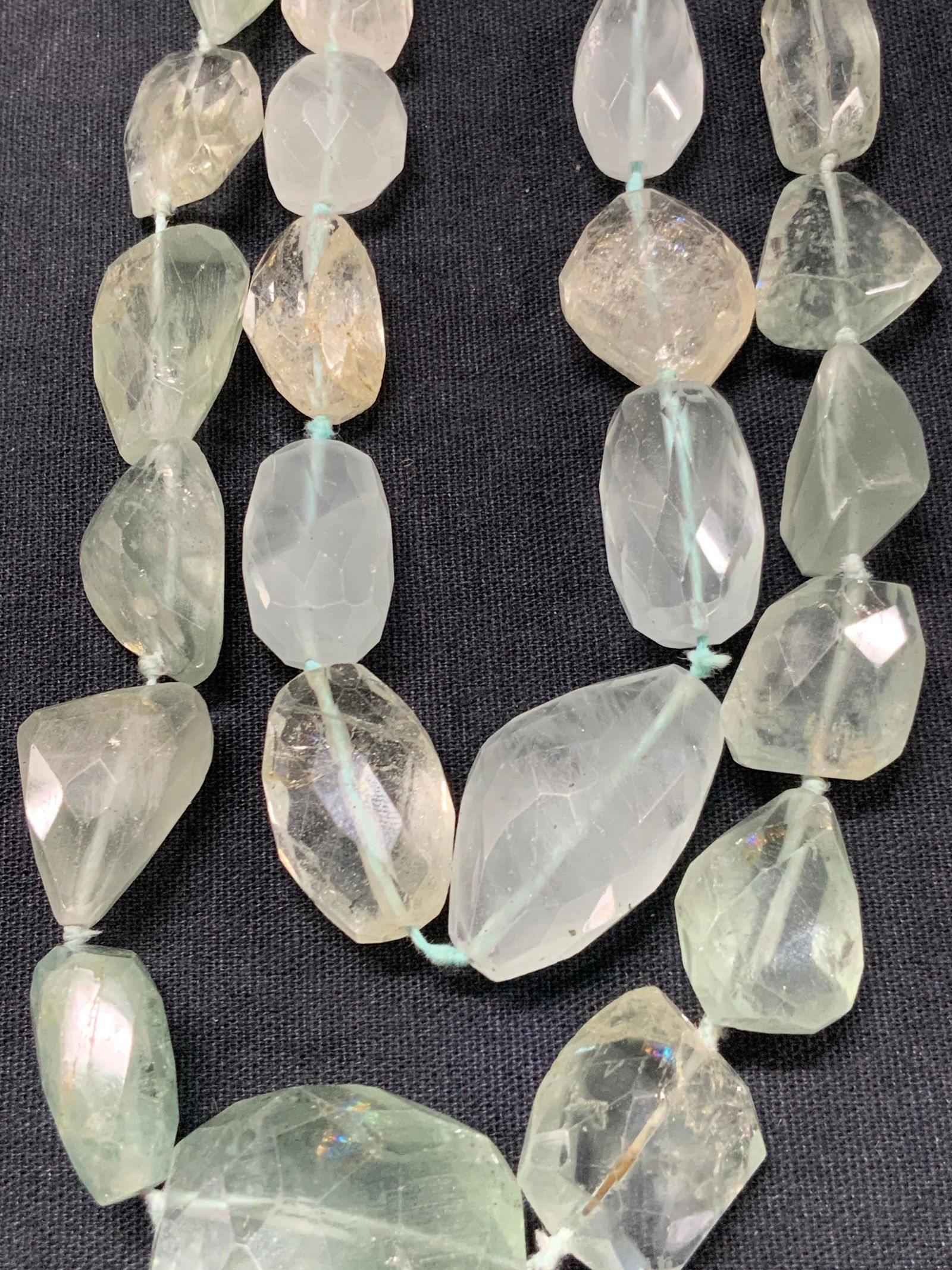 2 Aqua Toned Cut Quartz Stone Necklaces (1 of 8)