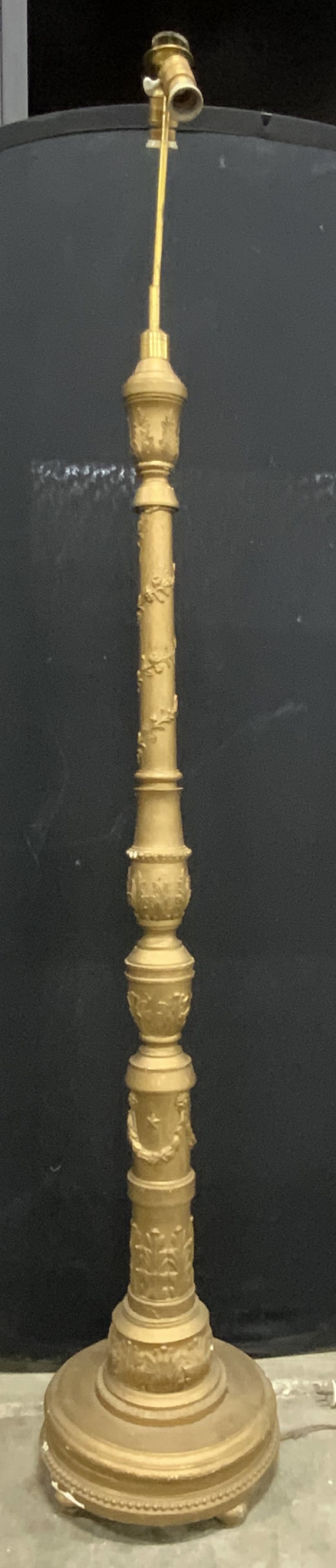 XL Vintage Carved Wood Floor Lamp, 6ftH (1 of 14)