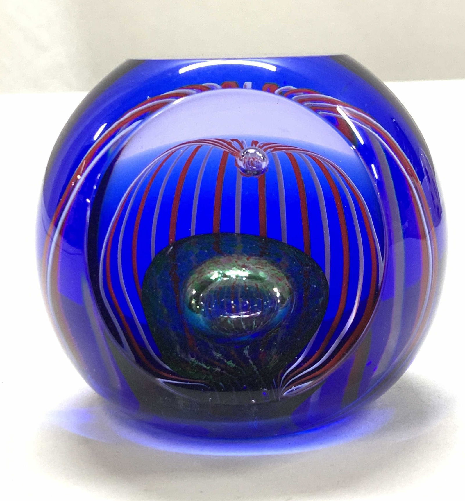 Caithness Scotland Cobalt Art Glass Paperweight (1 of 8)