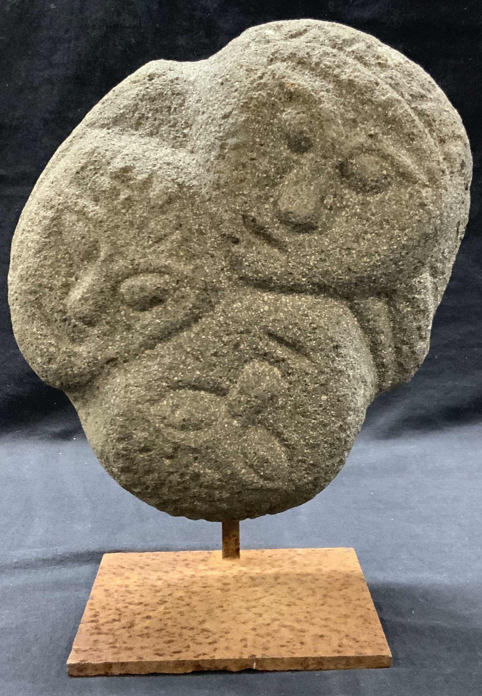 Antq Carved Stone Specimen On Stand (1 of 9)