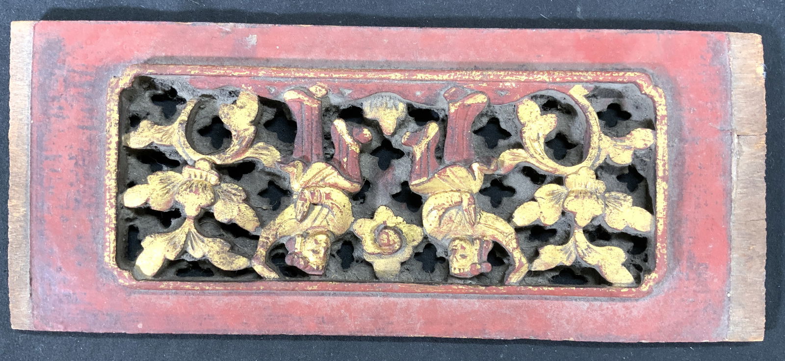 Vintage Asian Wooden Wall Decor W Gilt Detail (1 of 6)