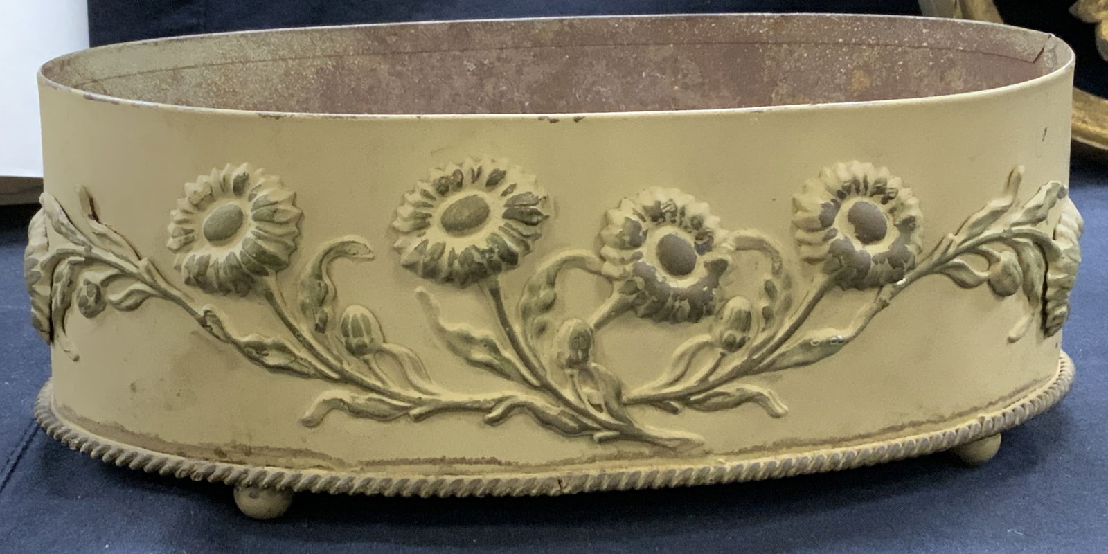 Mid century Toleware Cachepot Vessel (1 of 6)