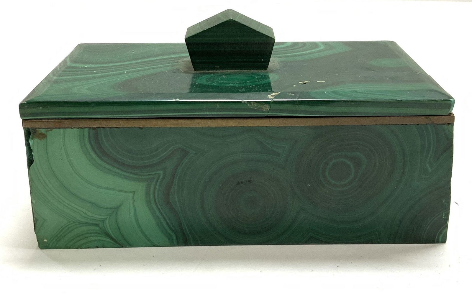 Malachite Stone Lidded Trinkey keepsake Box (1 of 7)