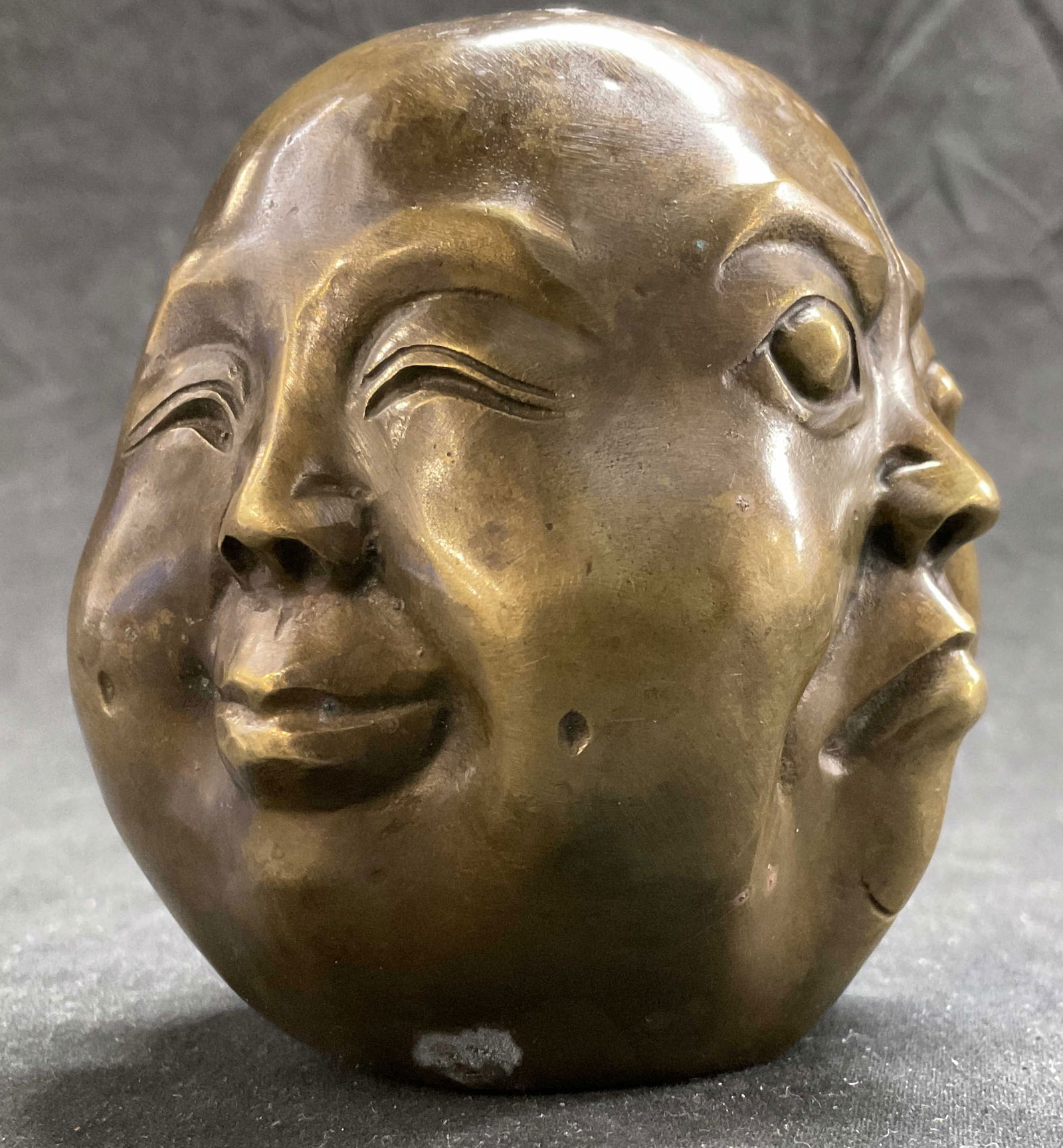 Brass Four Faces of Buddhism Head Sculpture (1 of 6)