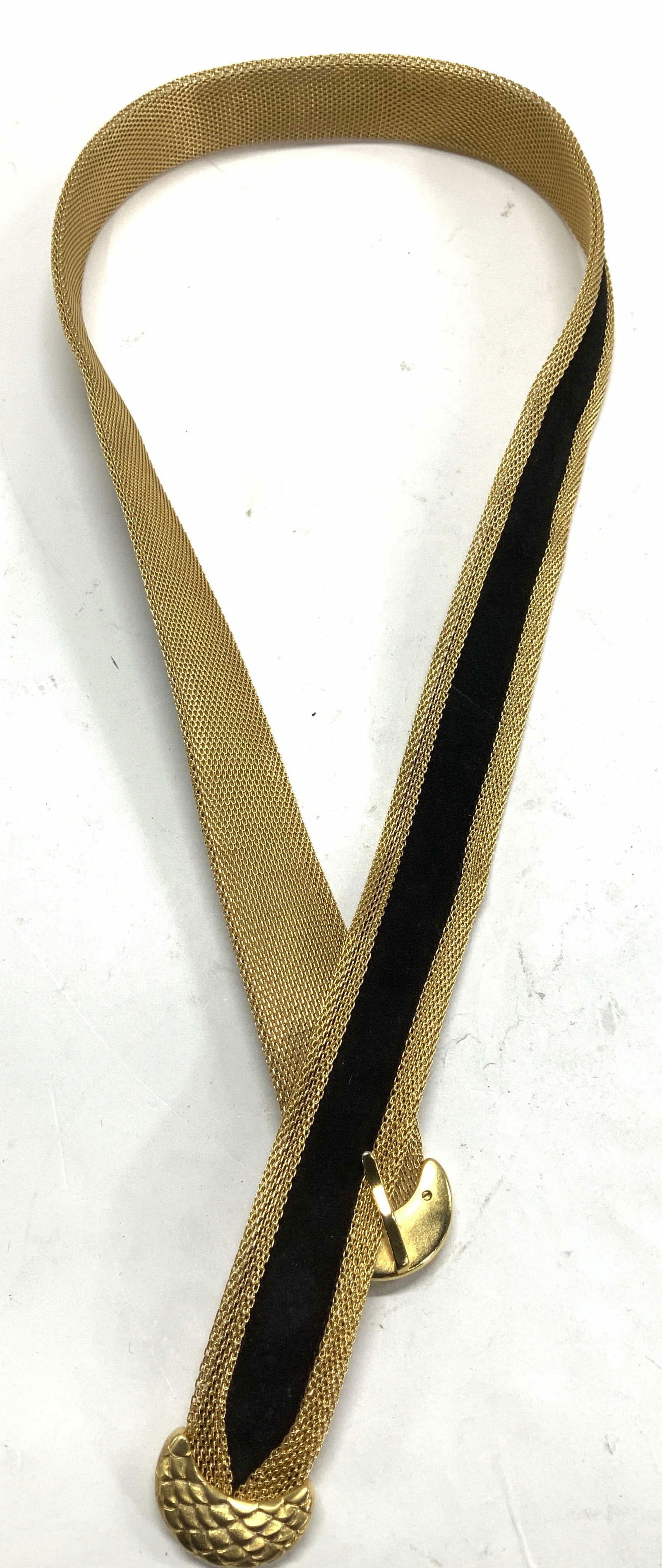 Gold tone Metal Mesh and Suede Belt (1 of 8)
