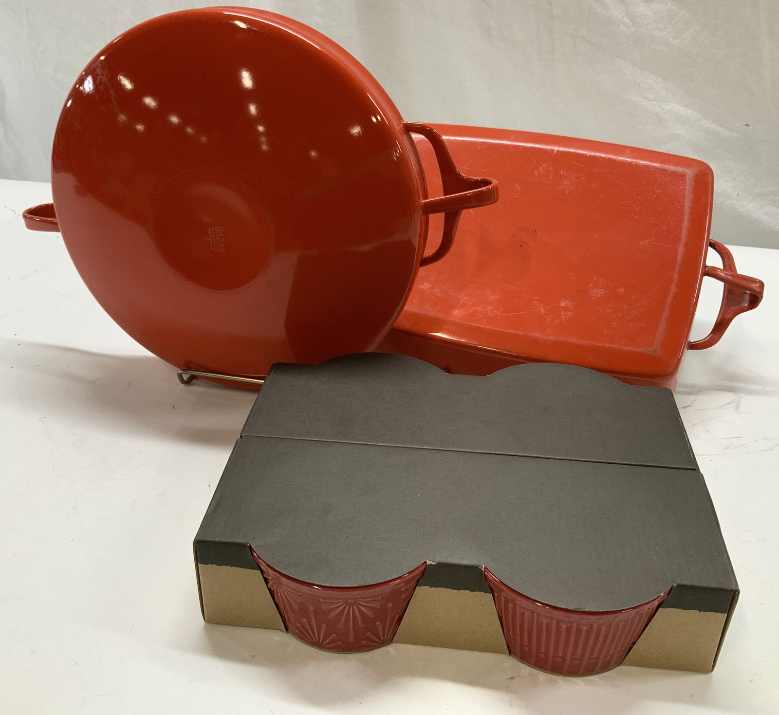 2 Dansk France Enamel Cookware, Set 4 Ramekins NIB (1 of 9)