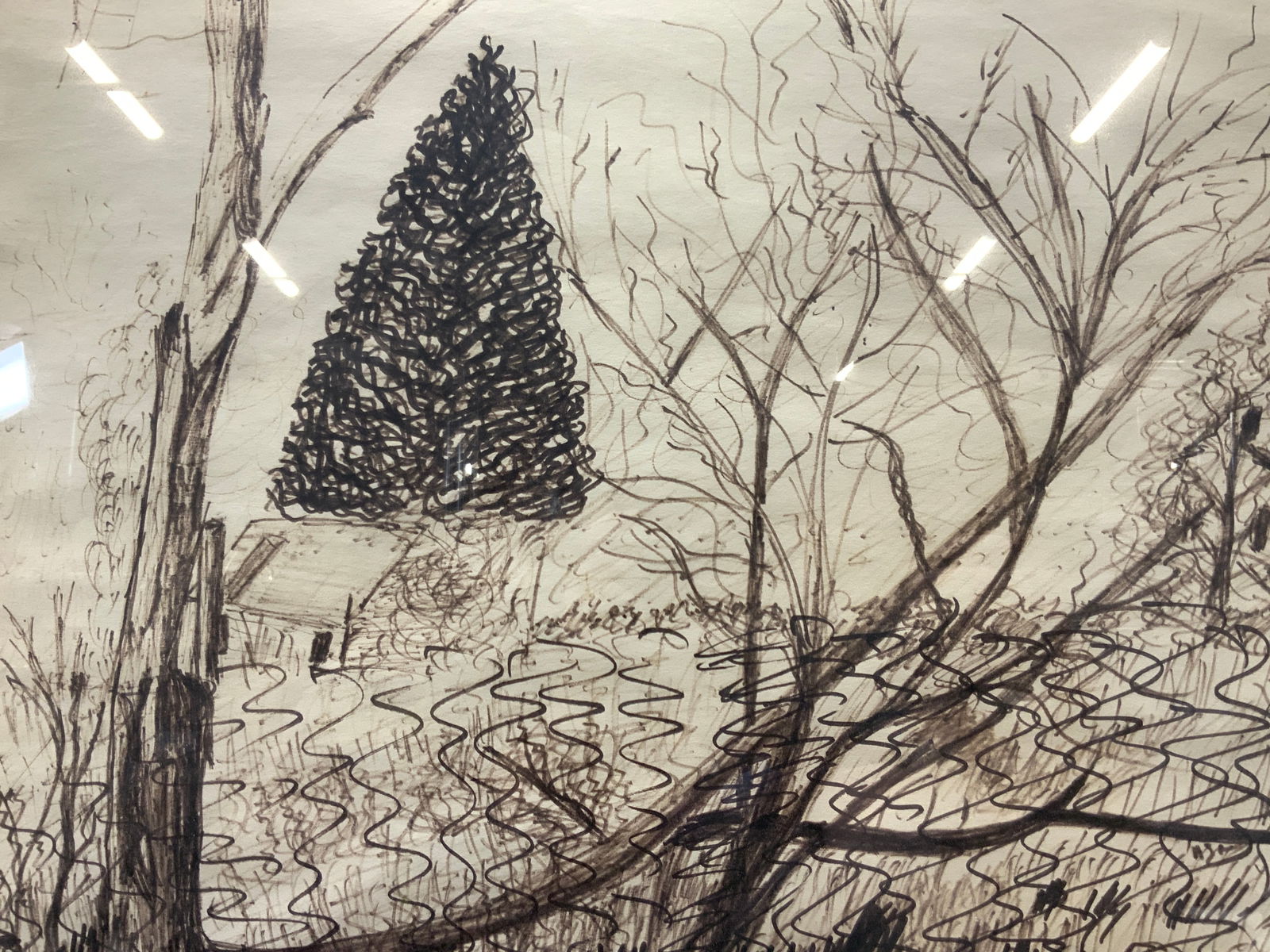 Framed Landscape Ink Drawing (1 of 9)