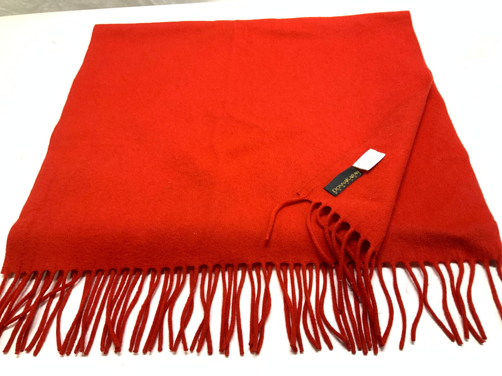 Donna Karen NY Angora & Wool Wide Tassel Shawl (1 of 6)