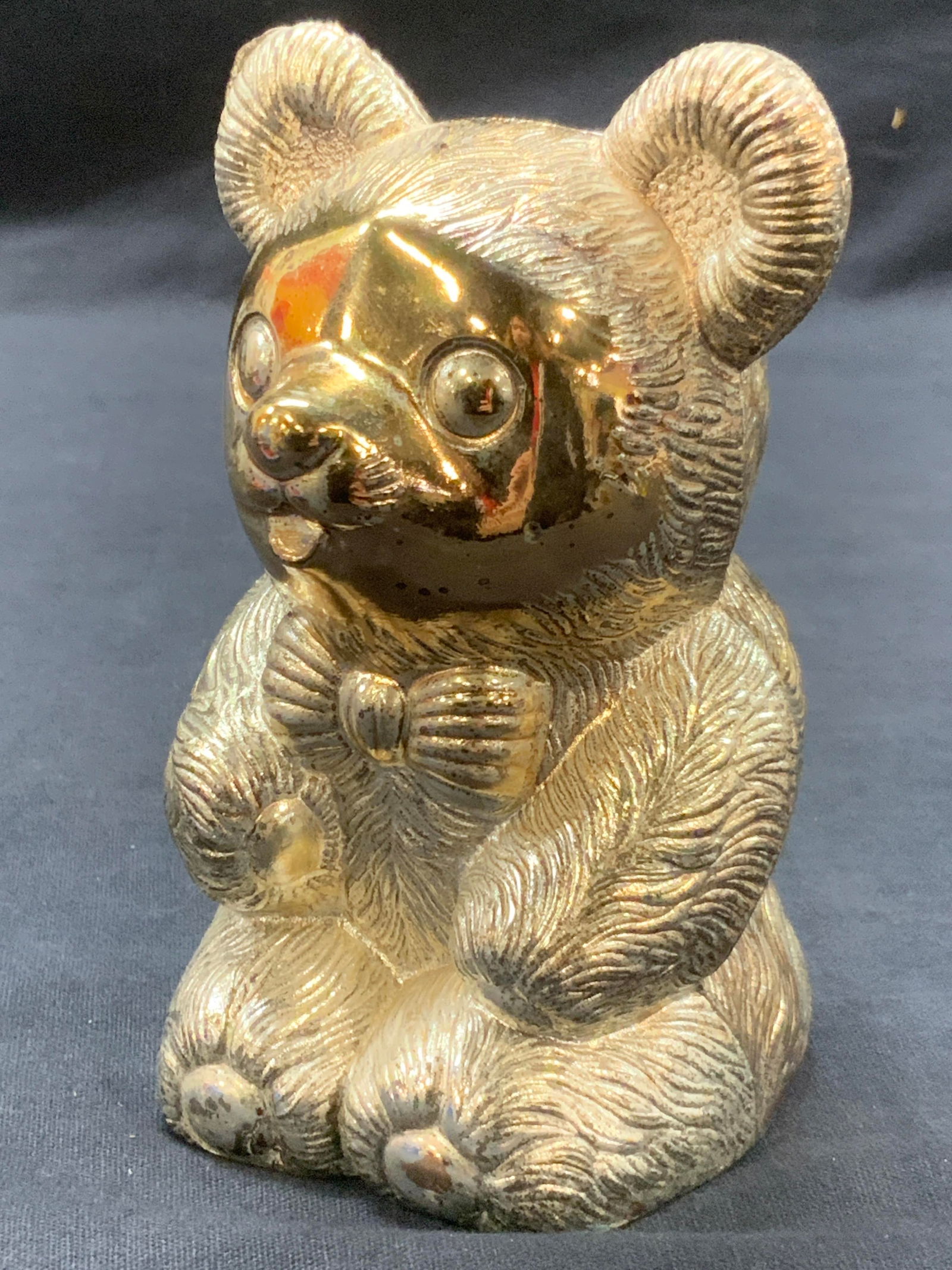 Leonard Silver Plate Cast Brass Bear Coin Bank (1 of 7)