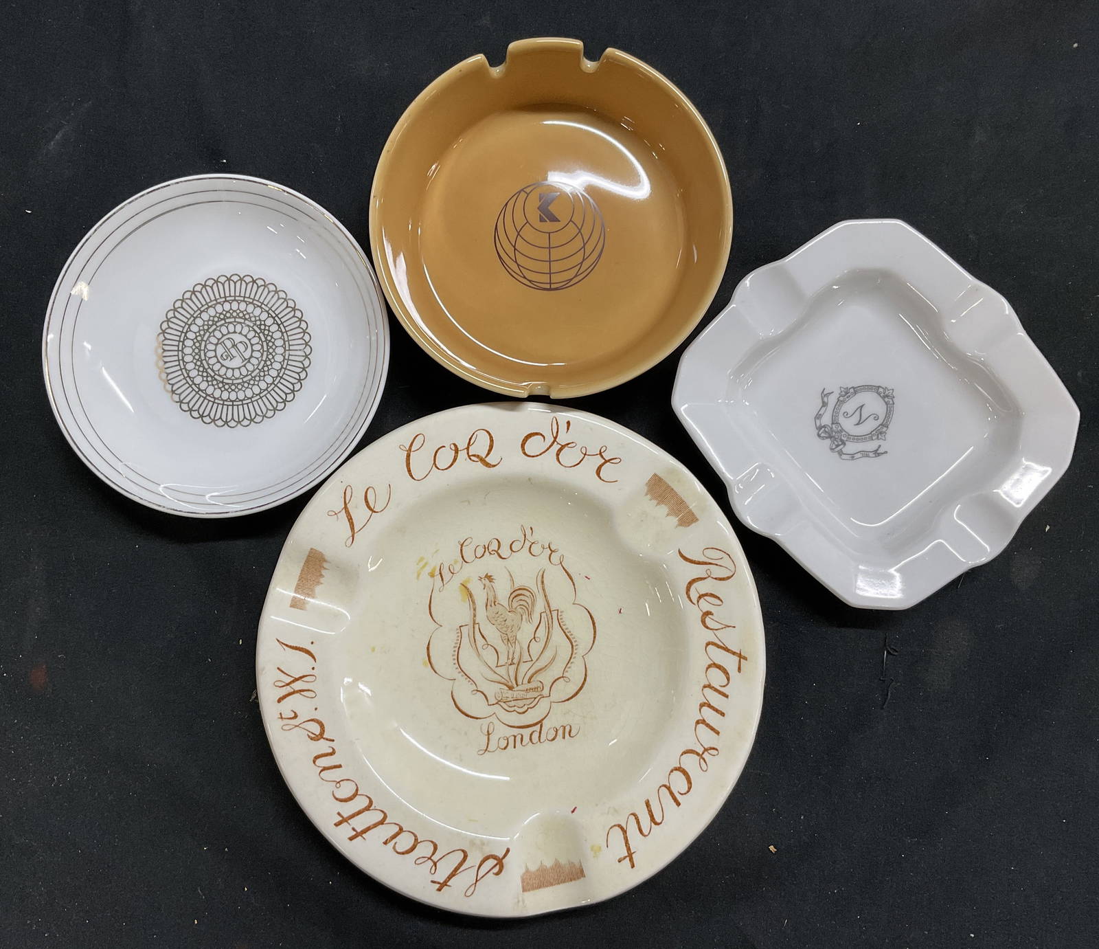4 Ceramic Souvenir Ashtrays, London Germany More Auction
