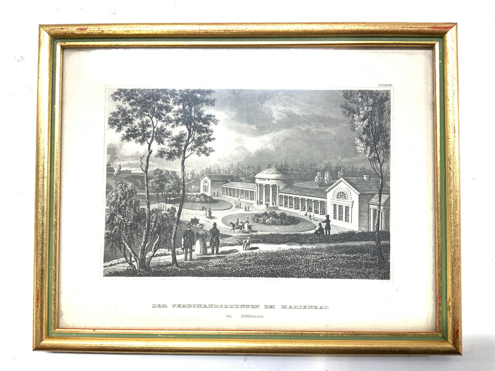 Framed Ink Etching Ferdinand bei Marienbad, Bohmen (1 of 9)