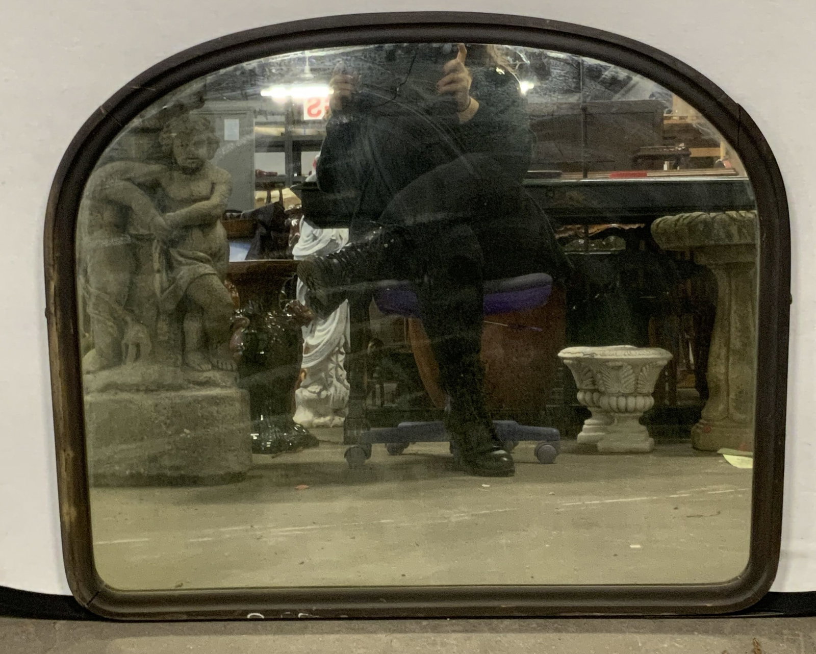 Vintage Round Edge Wooden Wall Mirror 3ft (1 of 8)