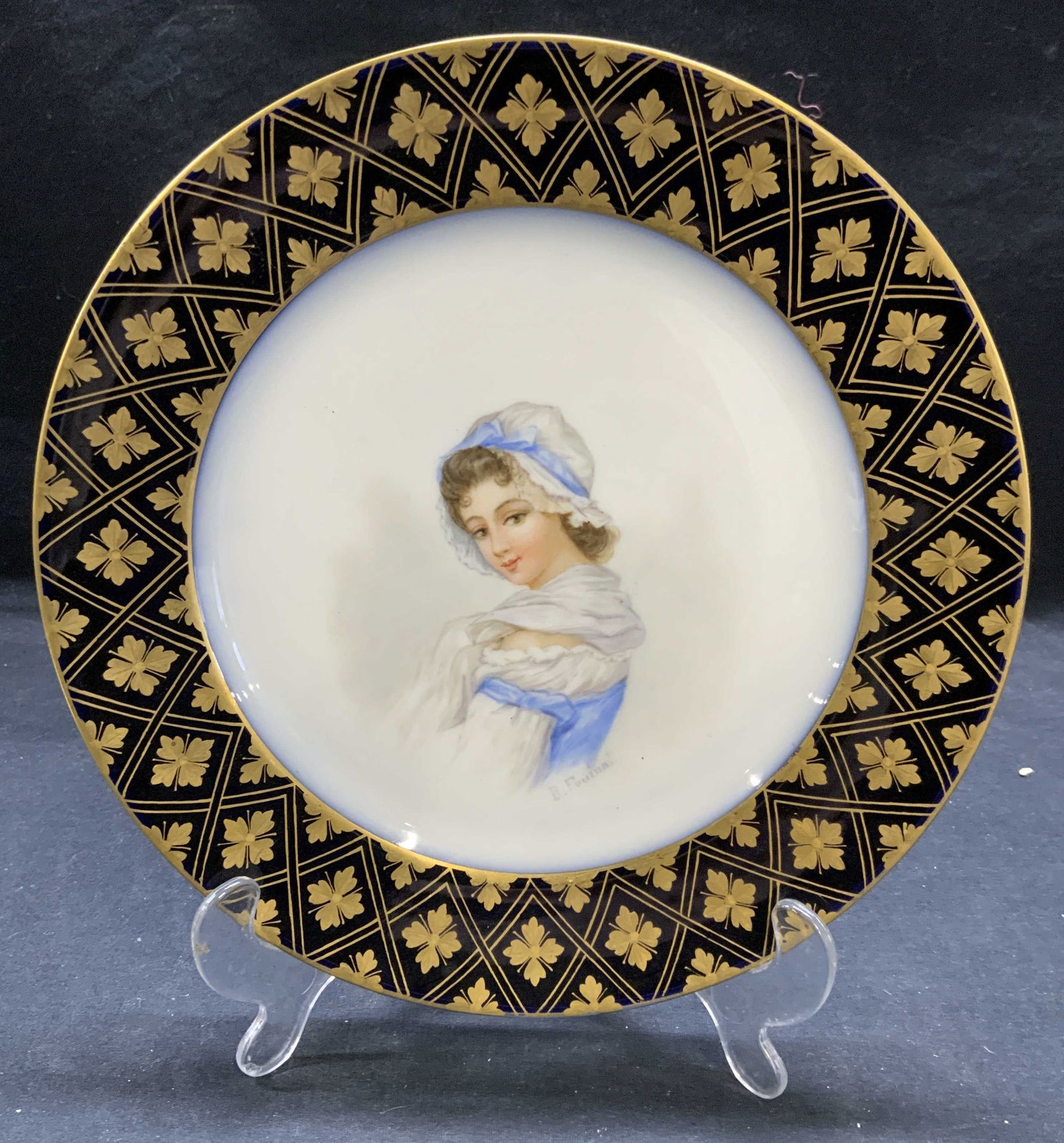 Antique 19th Century Porcelain Portrait Plate (1 of 7)