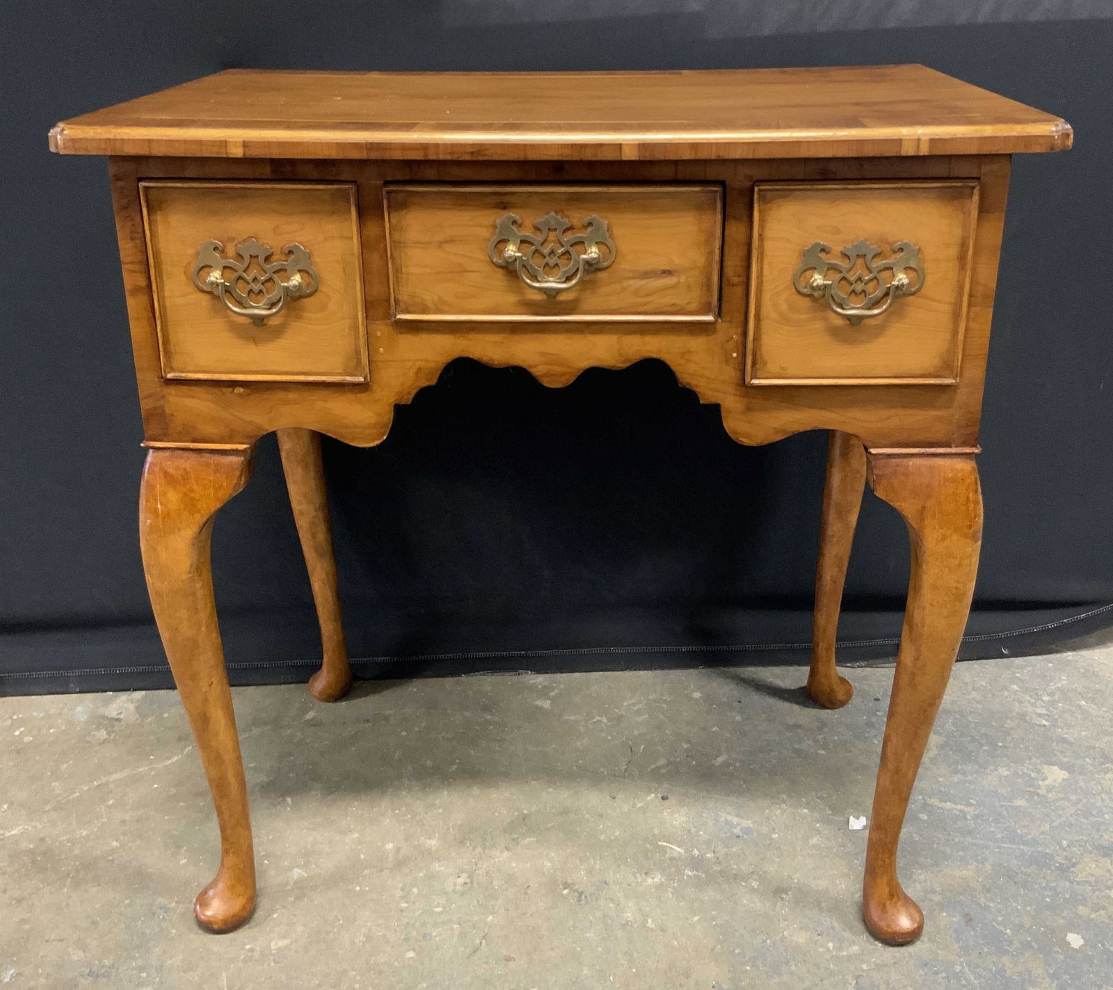 Vintage Queen Anne Carved Wood Side Table (1 of 11)
