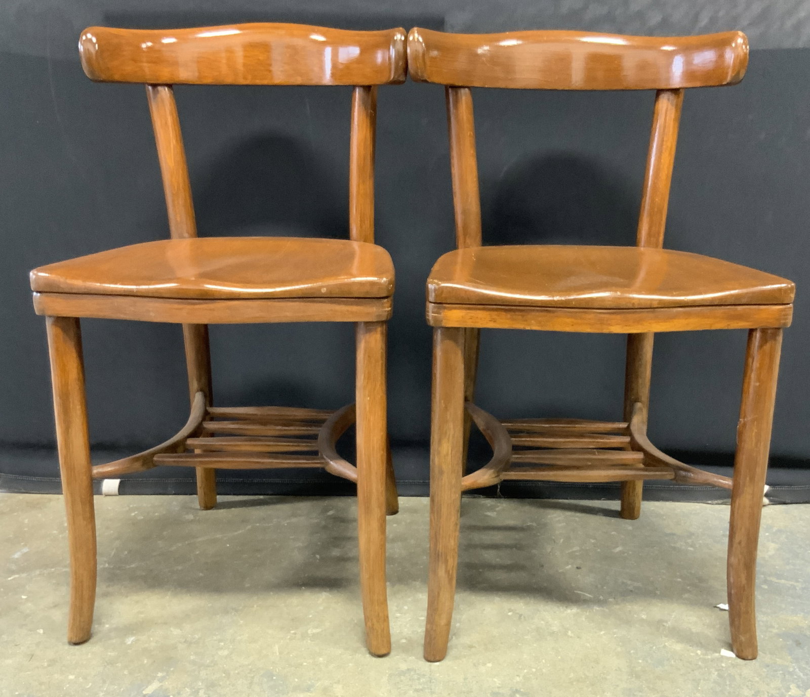 Pair Vintage Handcrafted Wooden Side Chairs (1 of 10)