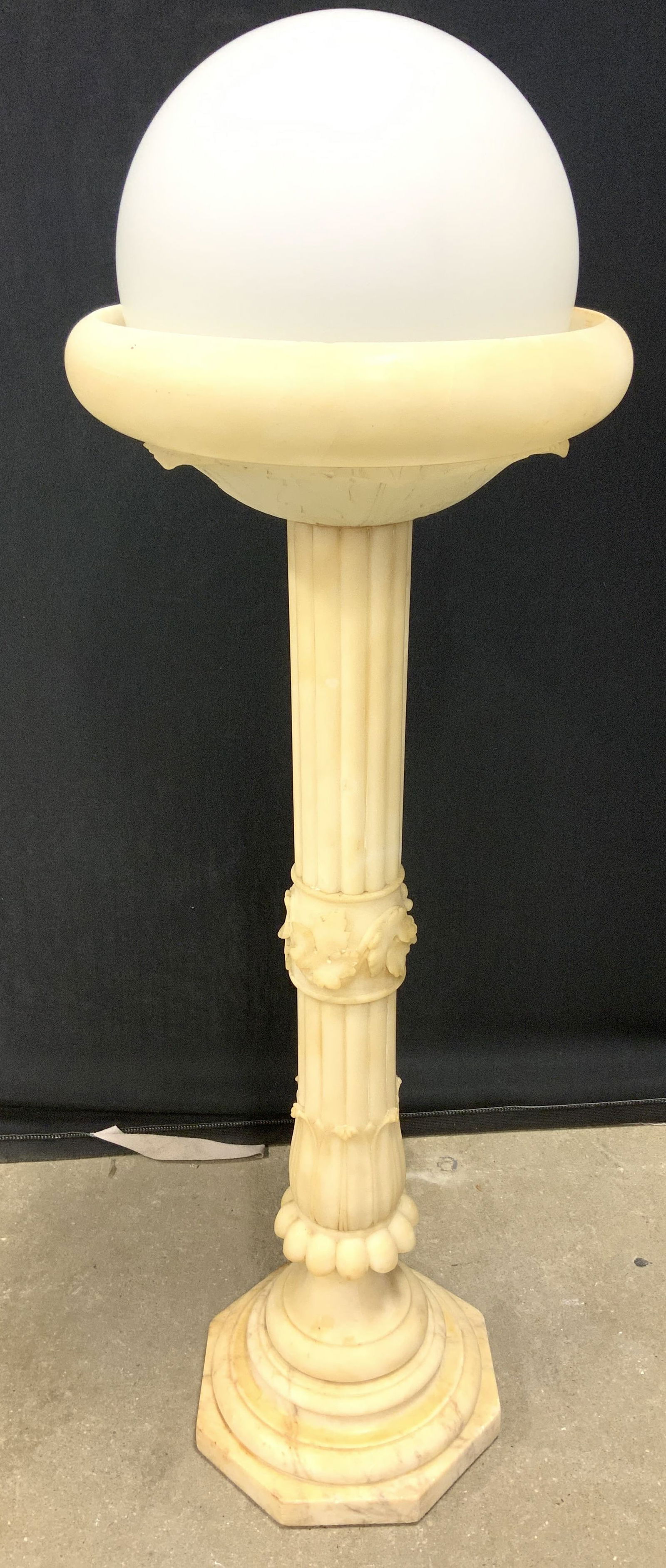 Vintage Alabaster Column Globe Floor Lamp (1 of 7)