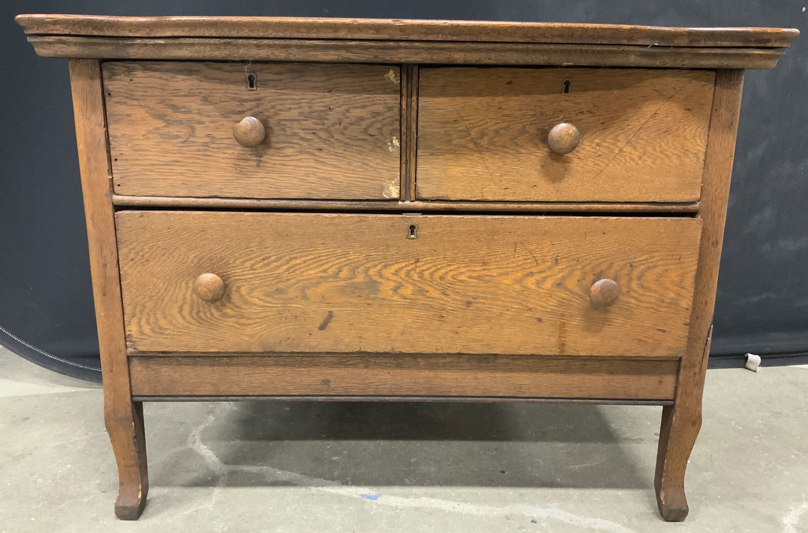 Vintage 3 Drawer Dresser Chest Of Drawers (1 of 8)