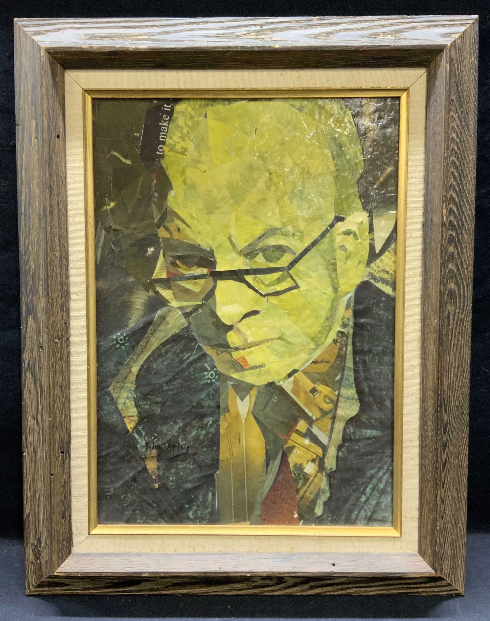 Helen Atlas Male Portrait Framed Collage, 1966 (1 of 7)