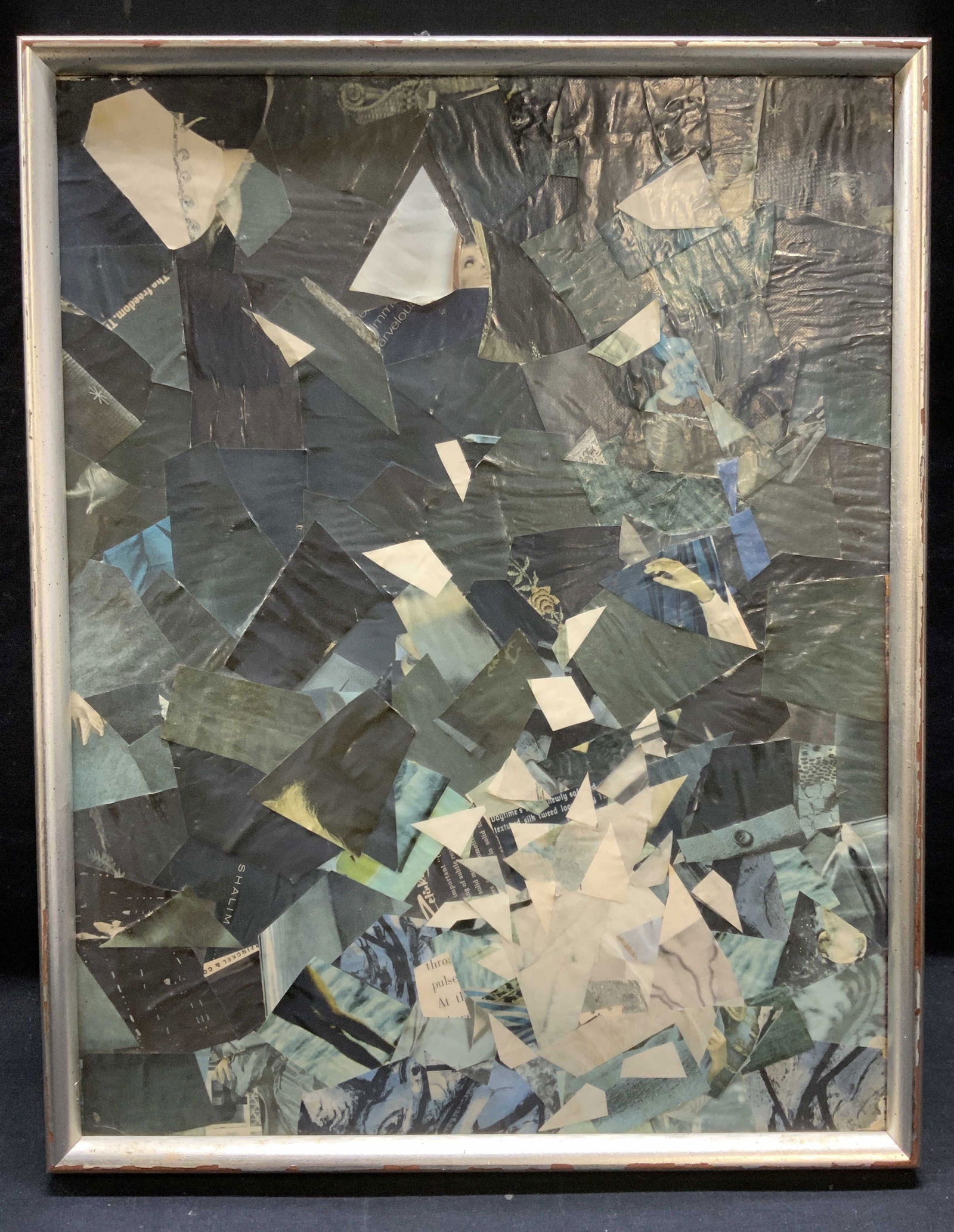 Helen Atlas Abstract Blue Collage Art (1 of 7)