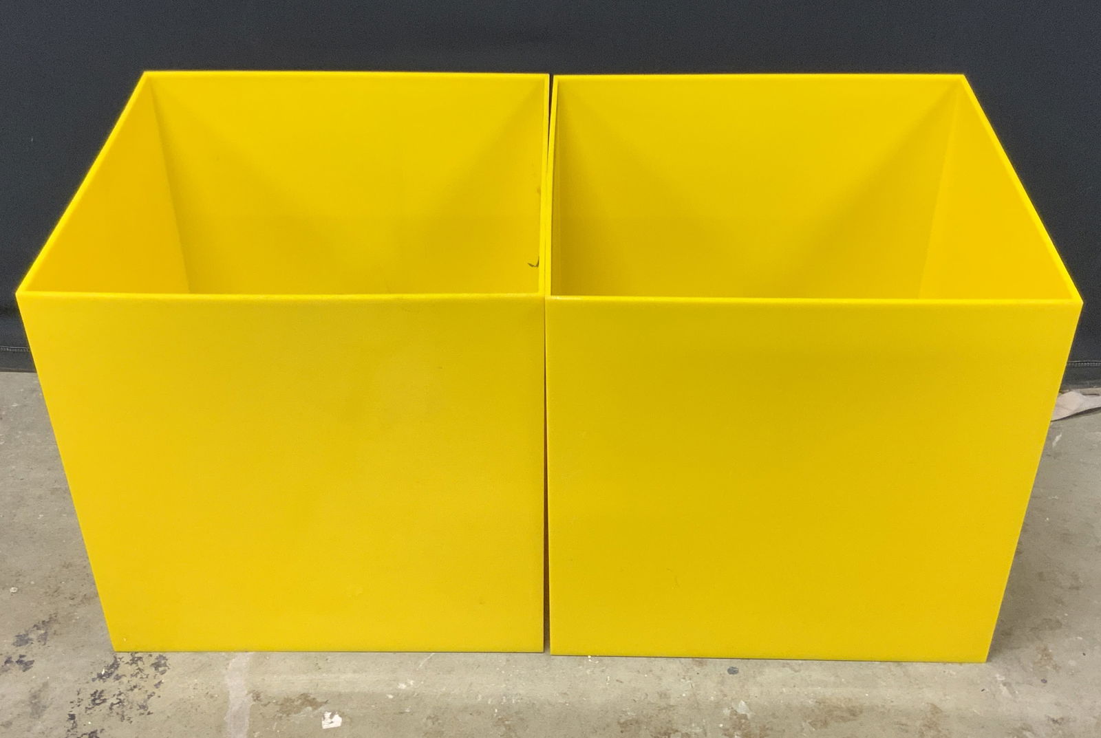 Pair Bright Yellow Low Tables c1970s (1 of 11)