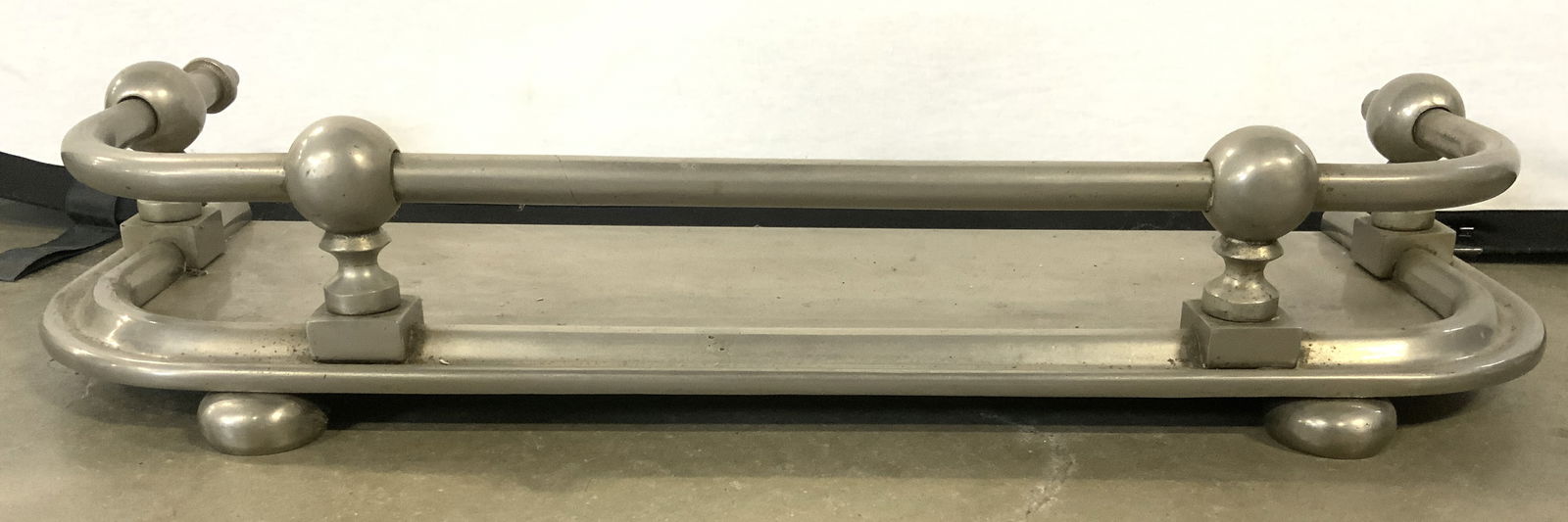 Vintage Silver Toned Metal Fireplace Fender 2ft5in (1 of 7)