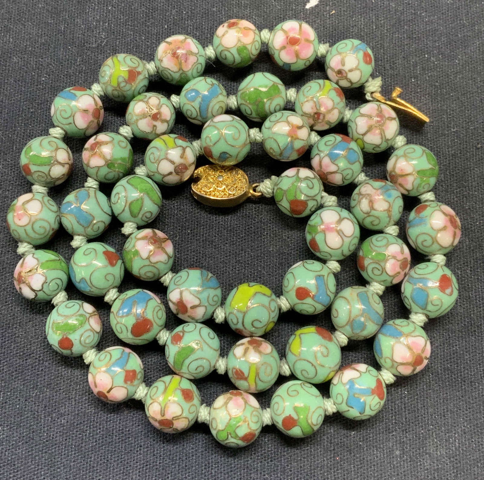 Asian Cloisonne Beaded Necklace, Jewelry (1 of 6)