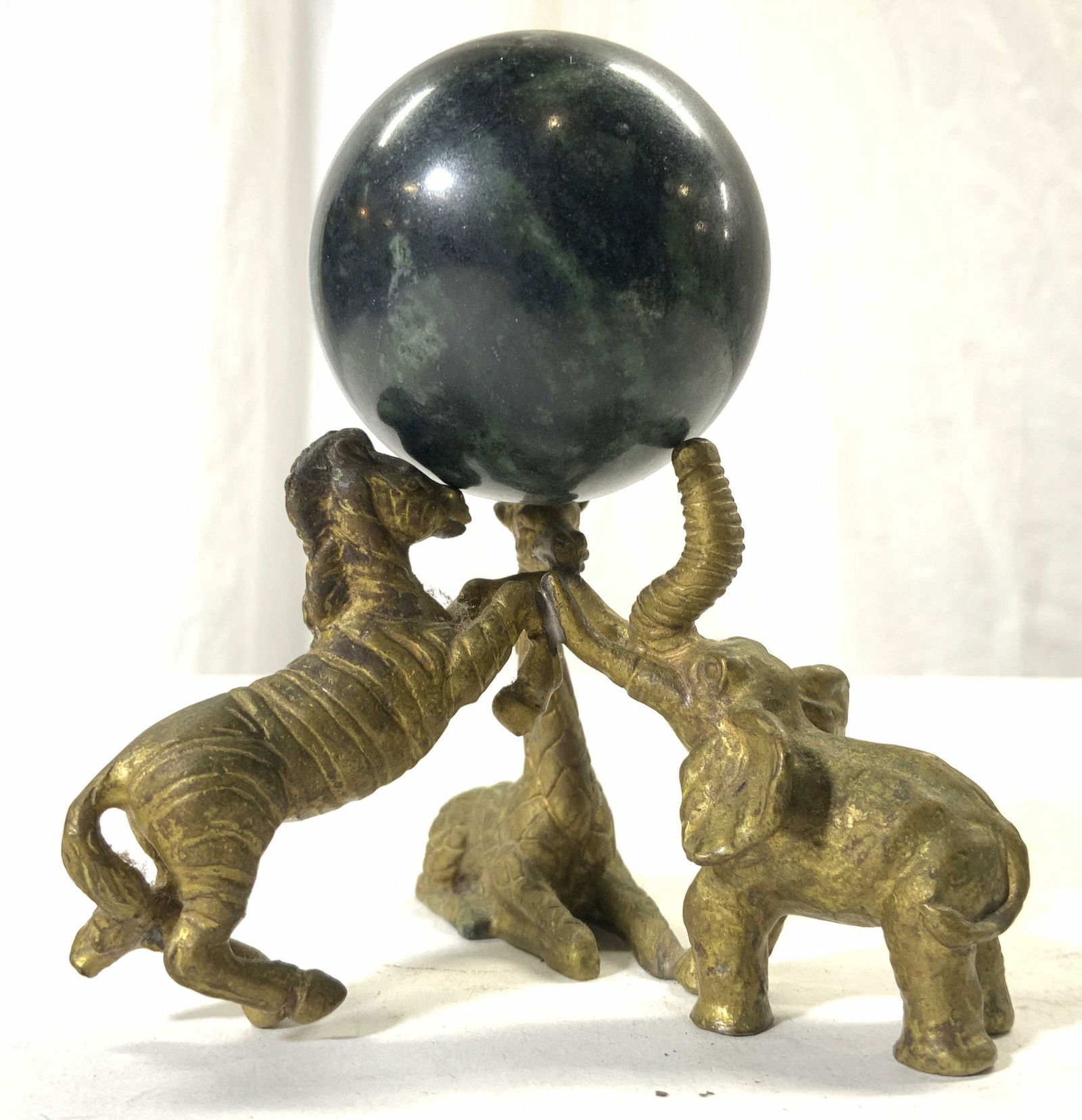 Natural Stone Orb W Brass Animal Base (1 of 6)