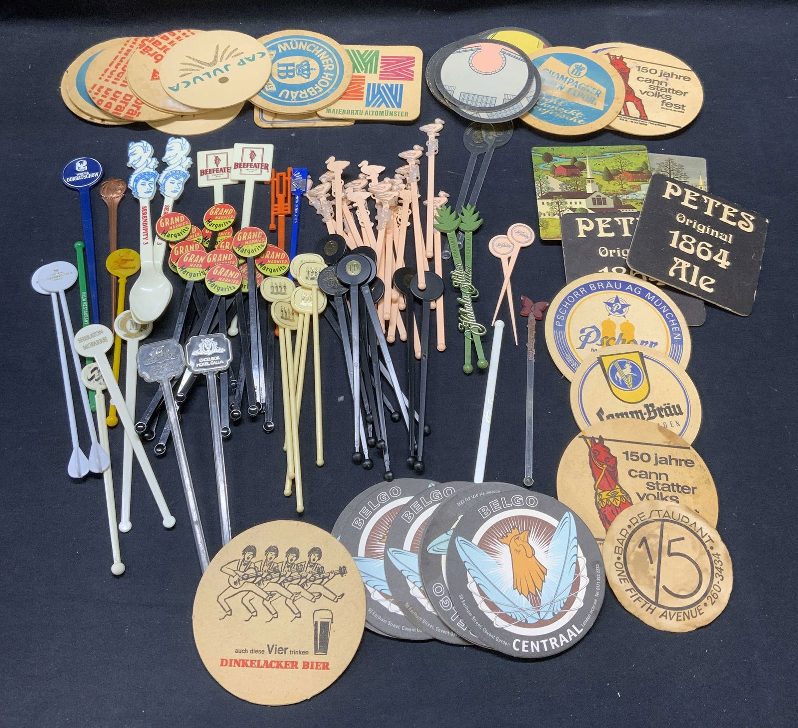 Group Lot 50+ Vintage Coasters & Swizzle Sticks (1 of 9)