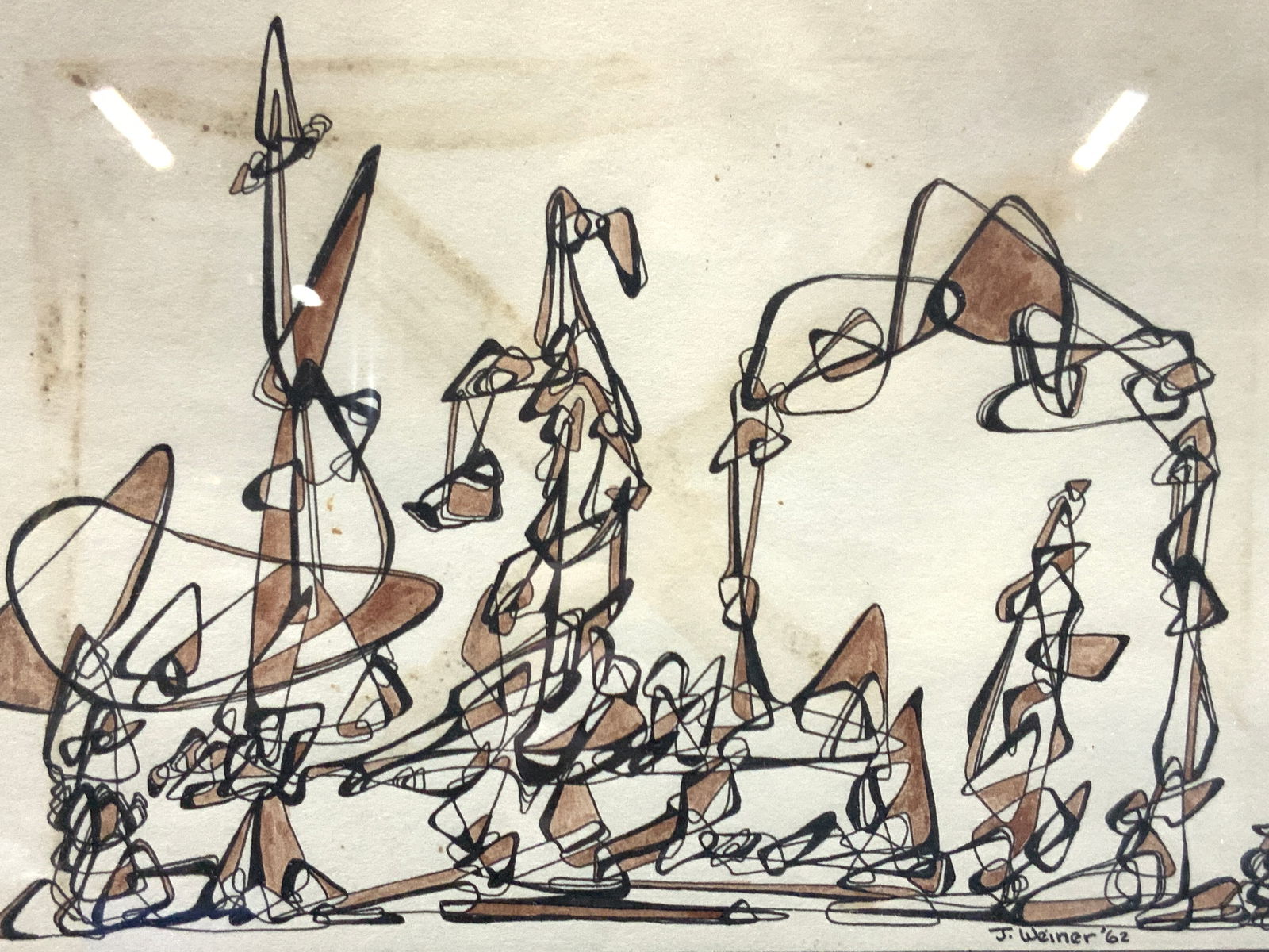 J.Weiner Abstract 1962 Framed Lithograph (1 of 9)