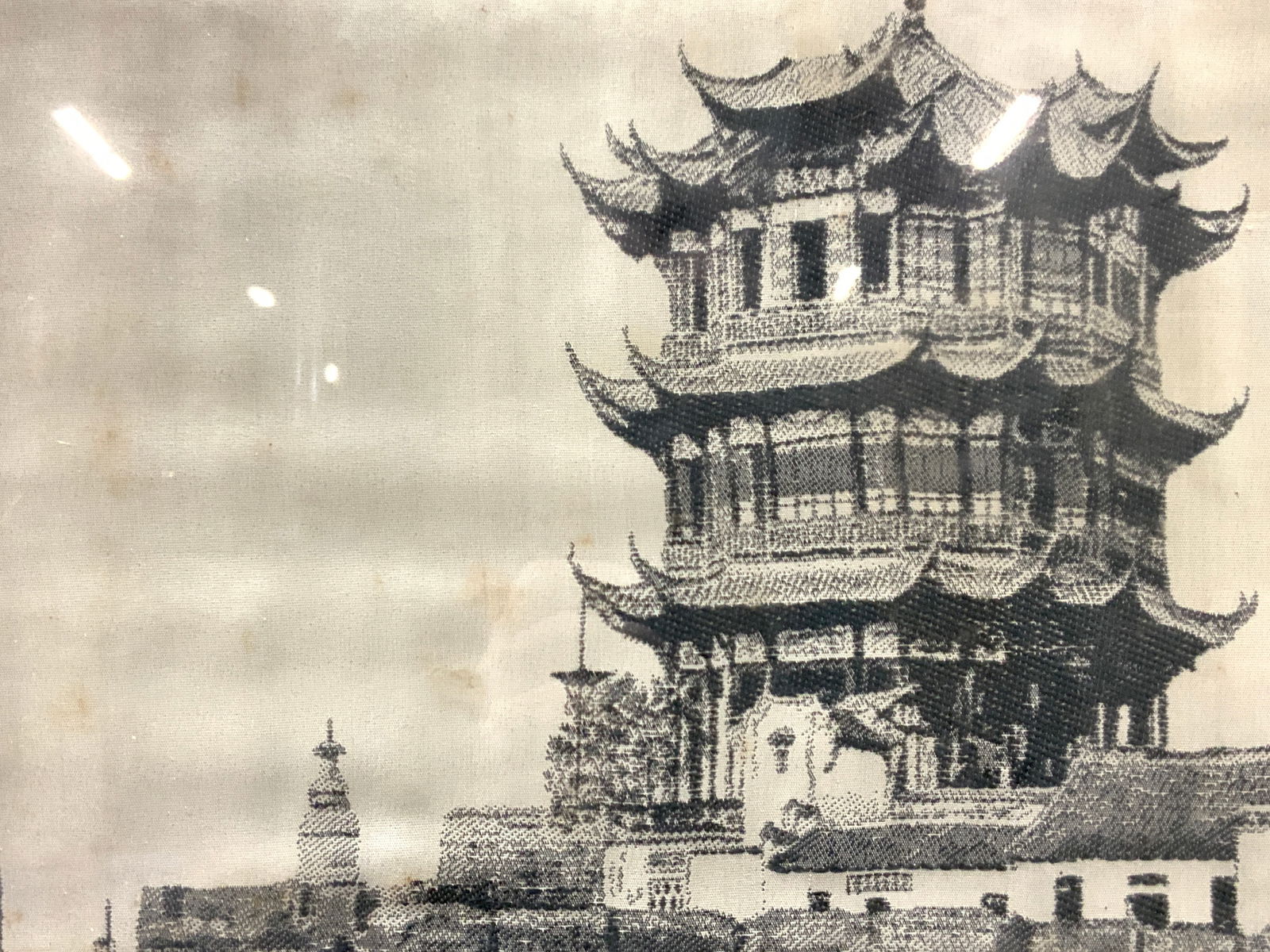 Yellow Cane Tower Needlepoint Textile Panel (1 of 9)