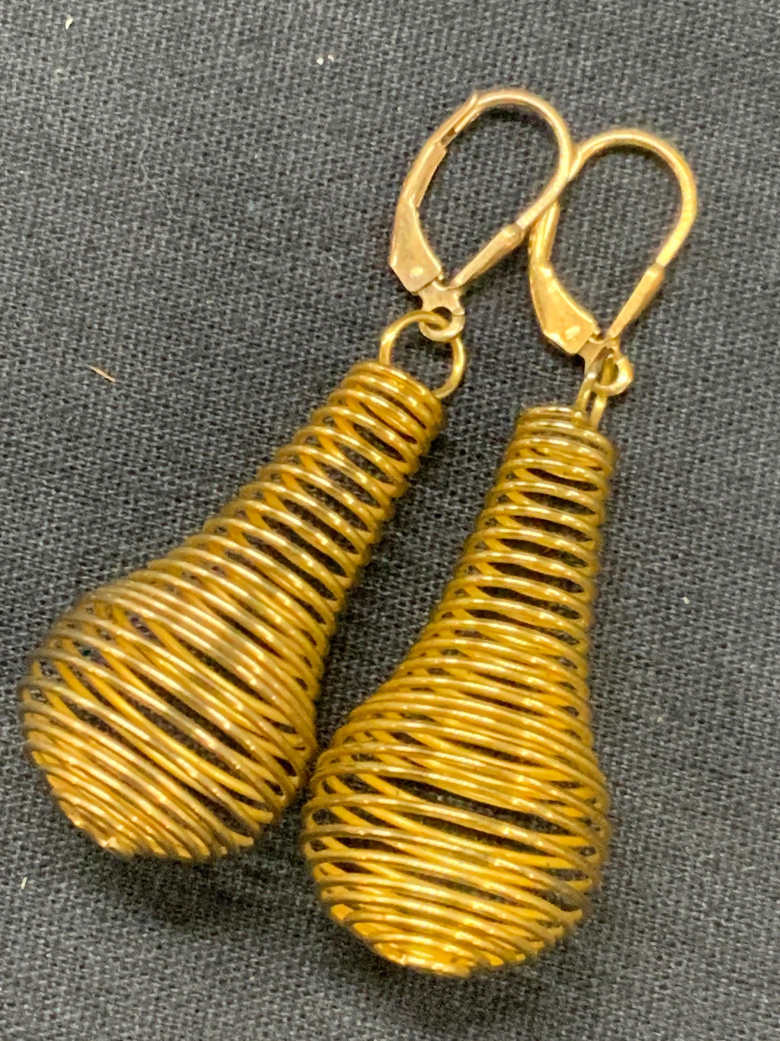 Pr Brass Tn & Sterling Spiral Wire Earrings (1 of 6)