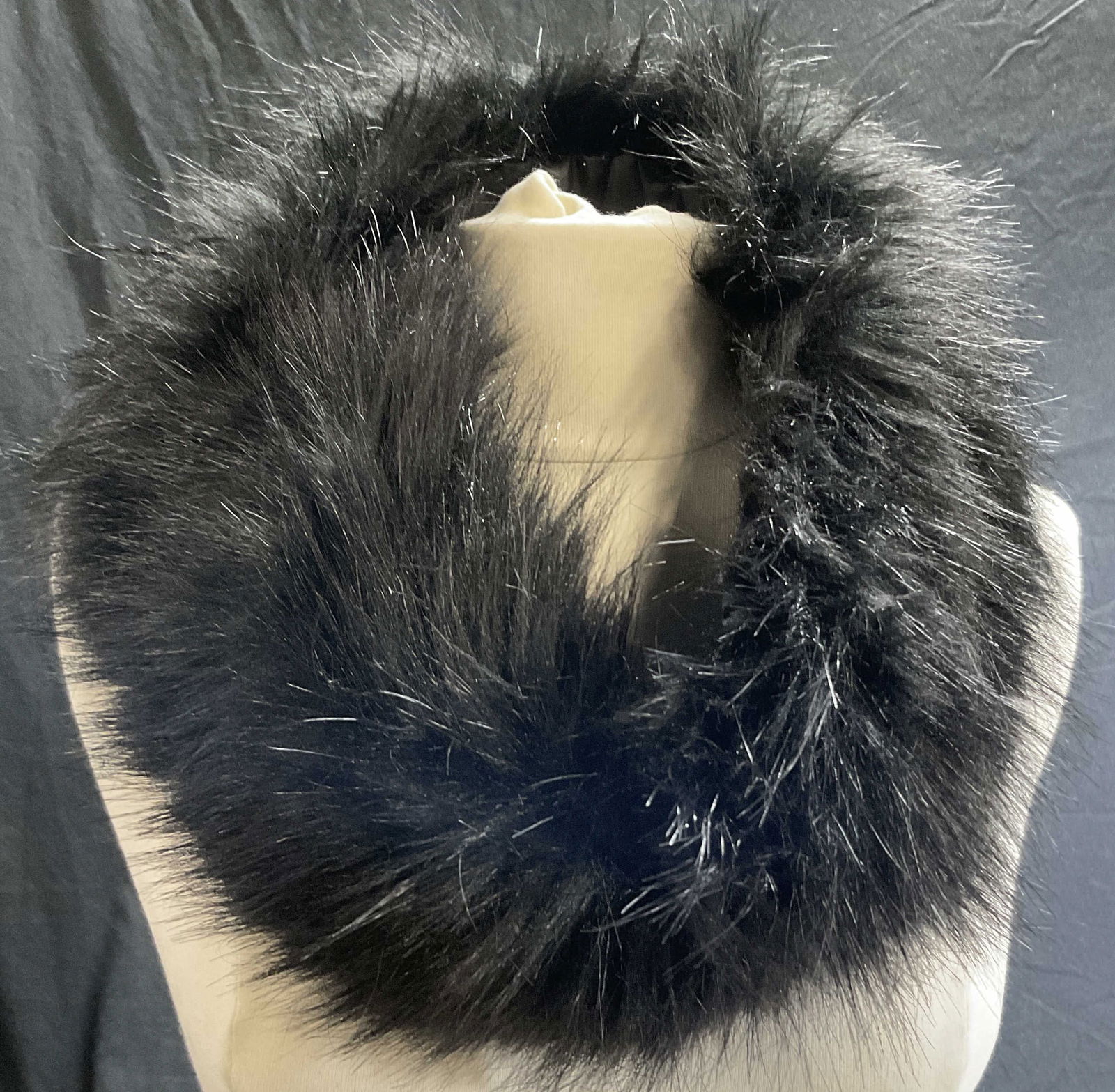 Black Faux Fur Neck Warmer (1 of 7)