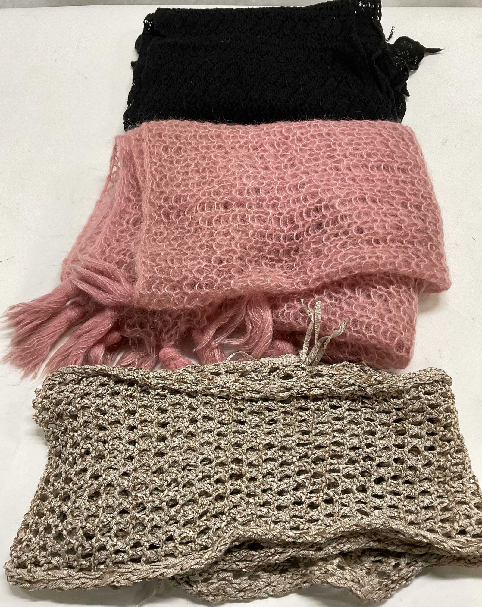 Lot 3 Hand Knitted Scarves.100% New Wool. UK (1 of 11)