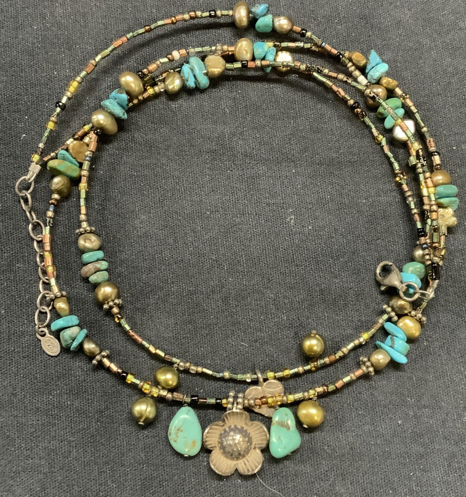 Peyote Bird Sterling Silver & Turquoise Necklace (1 of 6)