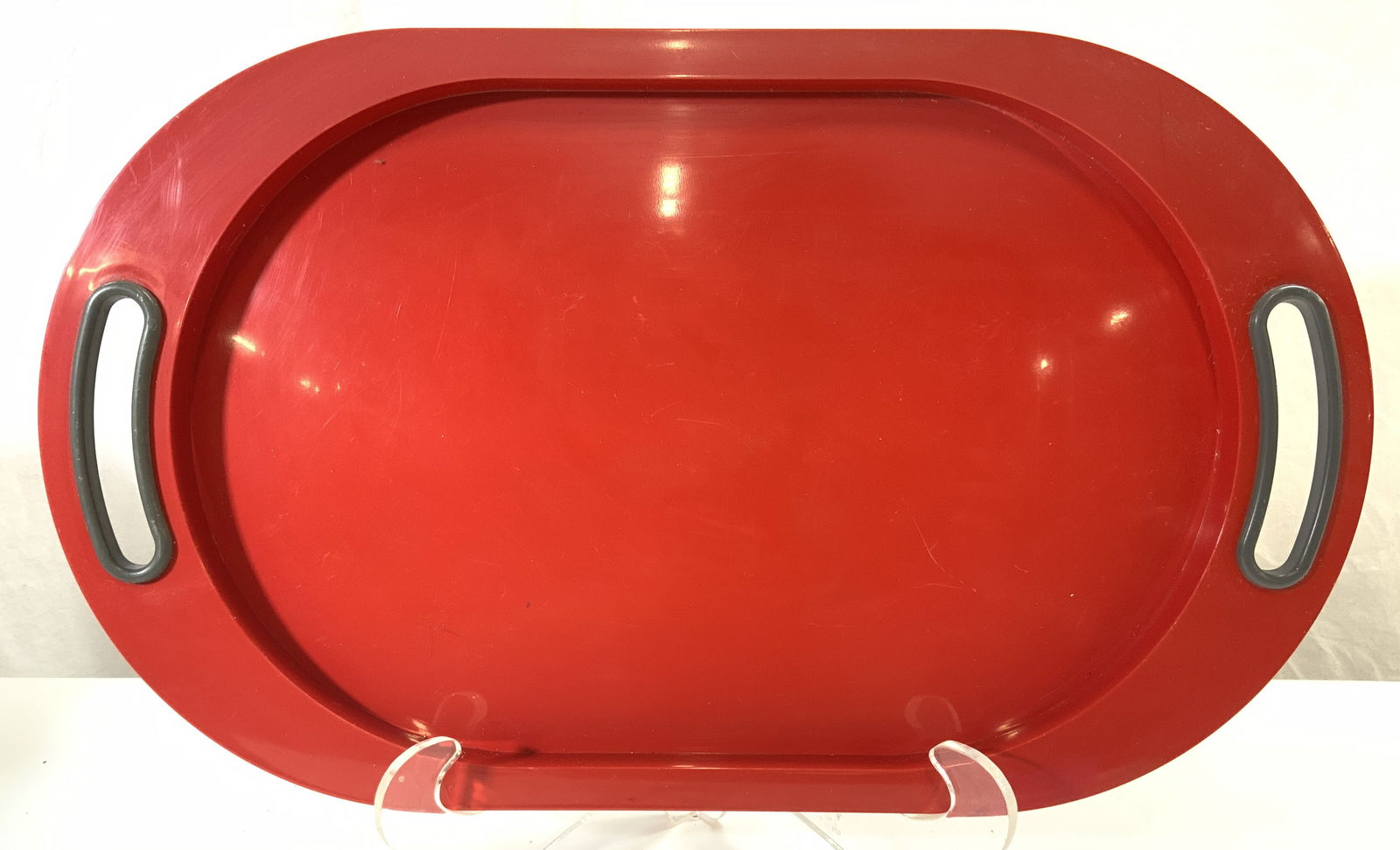 BIESSE PINO SPAGNOLO Red Oval Tray ITALY (1 of 9)