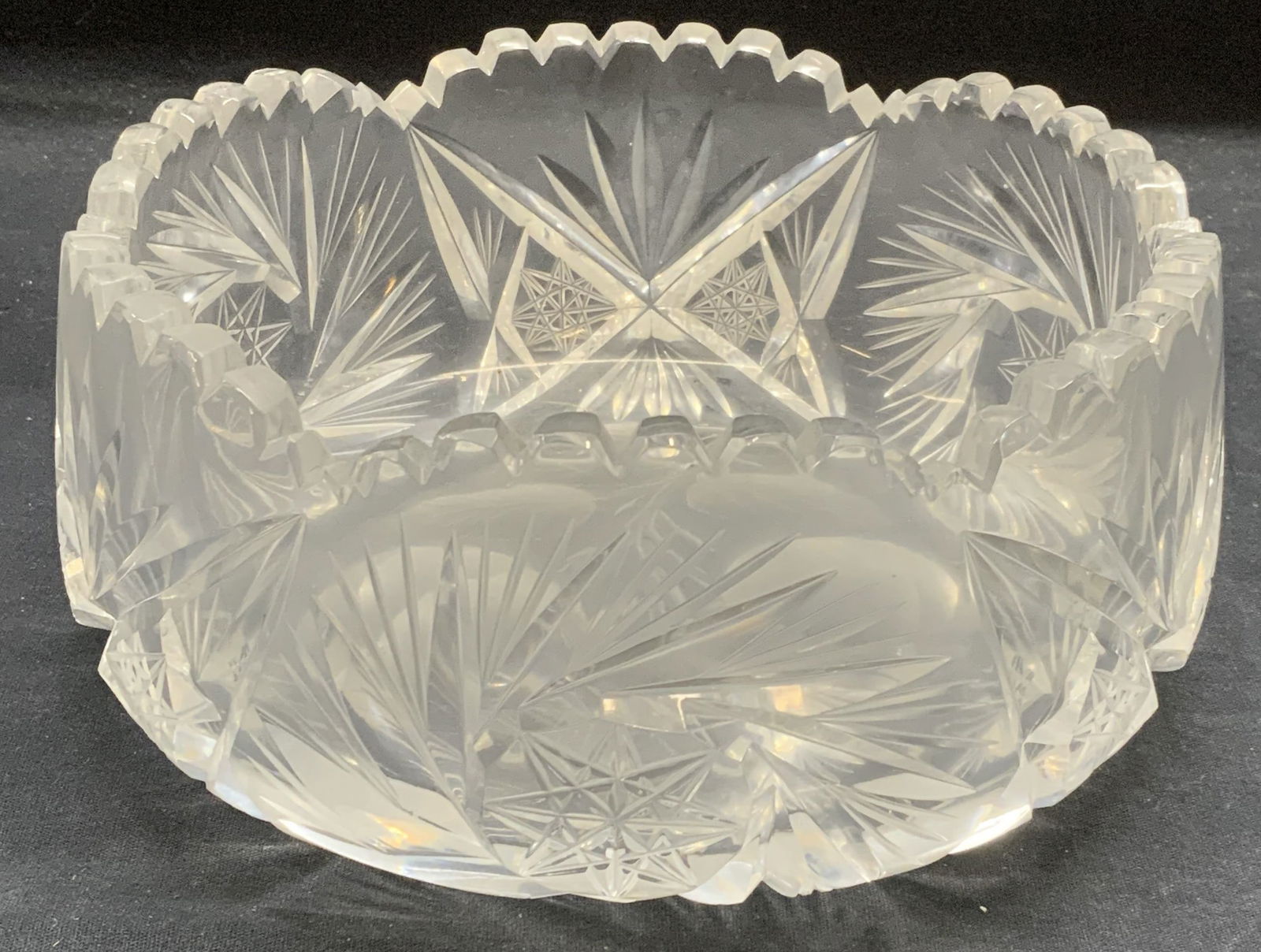 Vintage Heavy Cut Crystal Bowl Fruit Bowl (1 of 6)