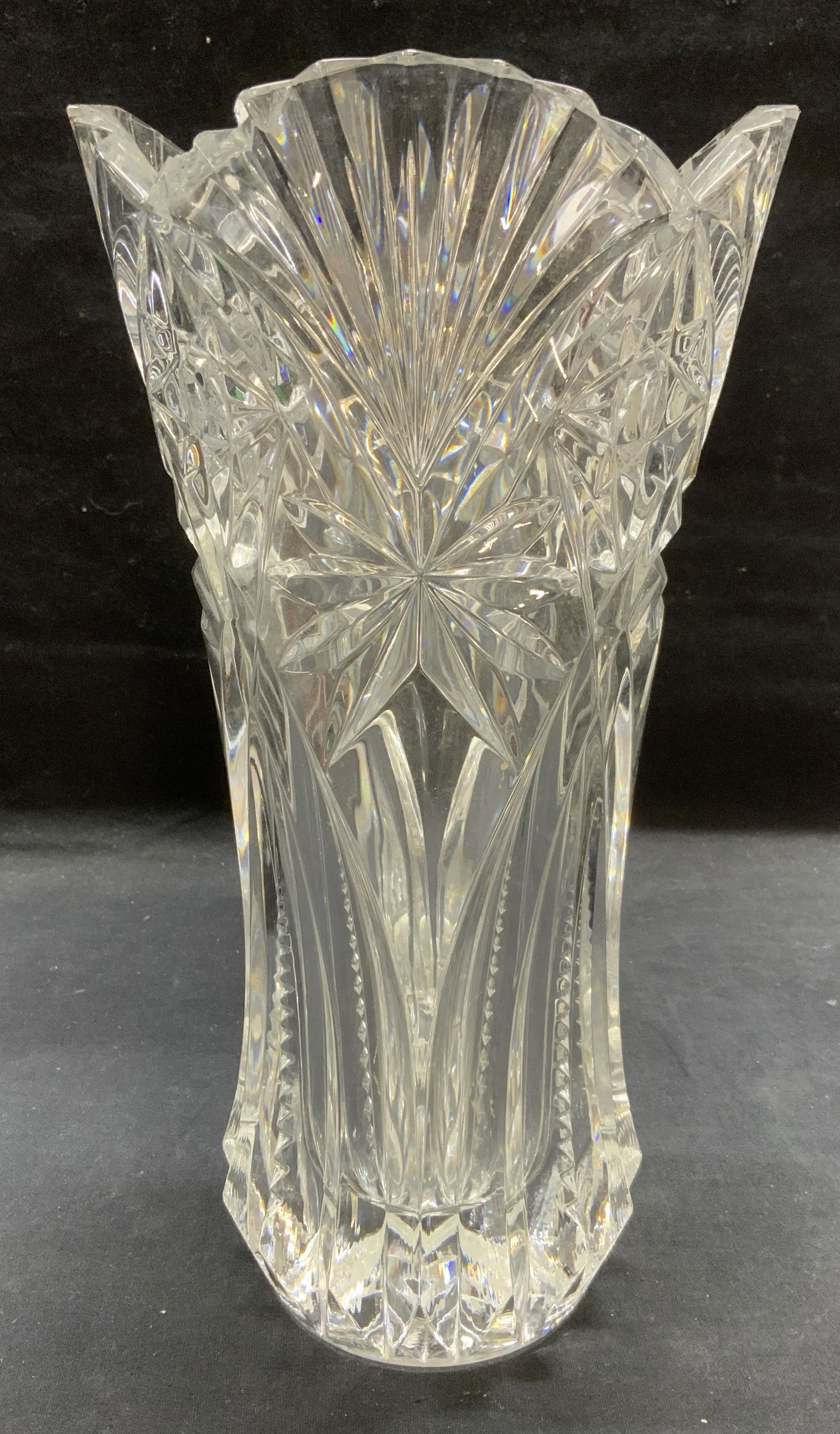 Vintage Heavy Cut Crystal Vase, 11.75 Inches (1 of 7)