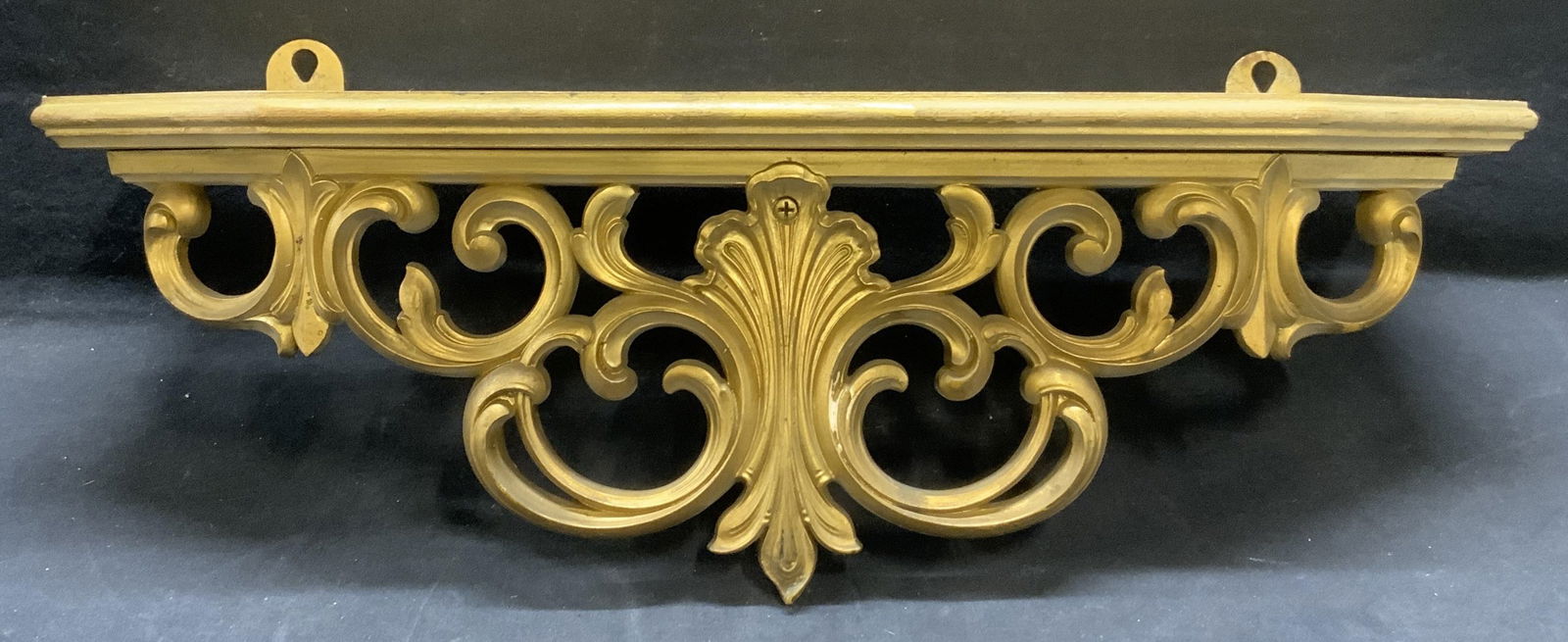 Vintage 1963 Gilt Wood Scroll Wall Shelf USA (1 of 14)