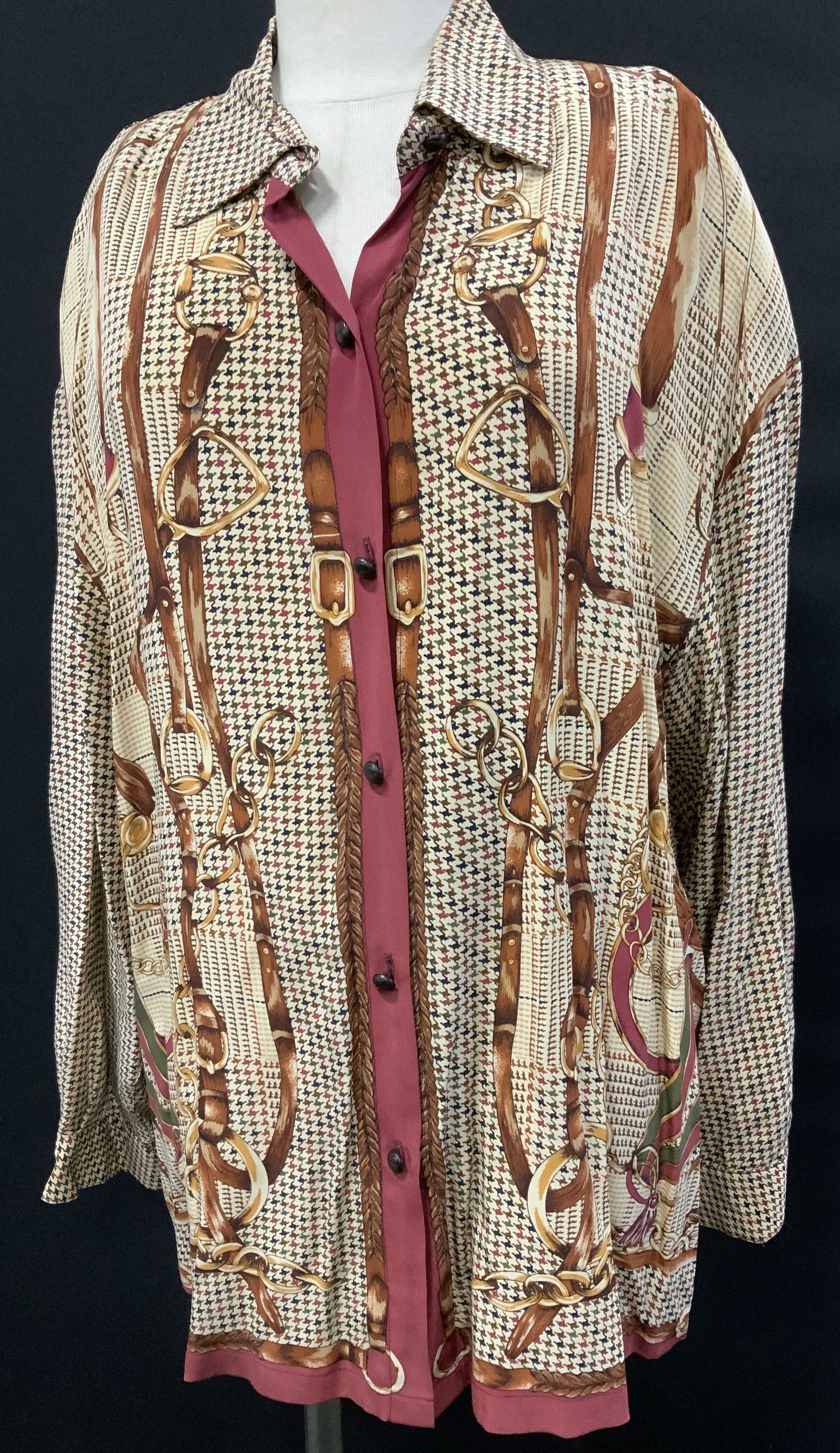 Diane Gilman Silk Horse Motif Blouse (1 of 8)