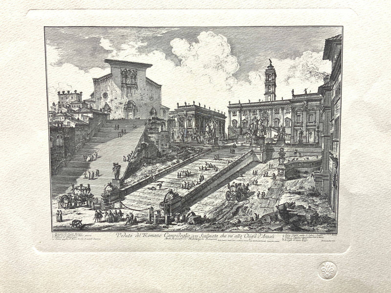 Stamped Lmt Ed  View Of The Roman Capitol Etching (1 of 13)