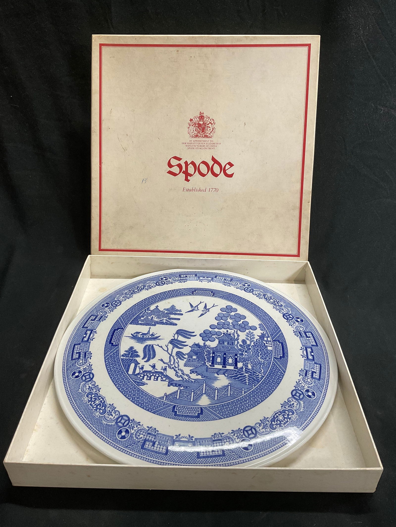 Vintage SPODE BLUE ROOM Floral Cake Plate IB, UK (1 of 7)