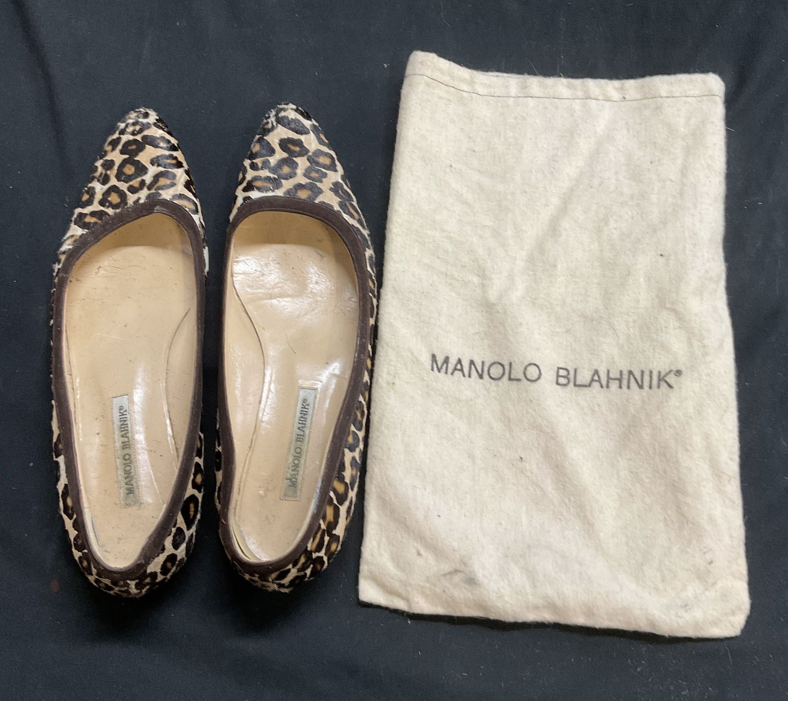 Vtg MANOLO BLAHNIK Animal Print Ballerina Flats (1 of 6)