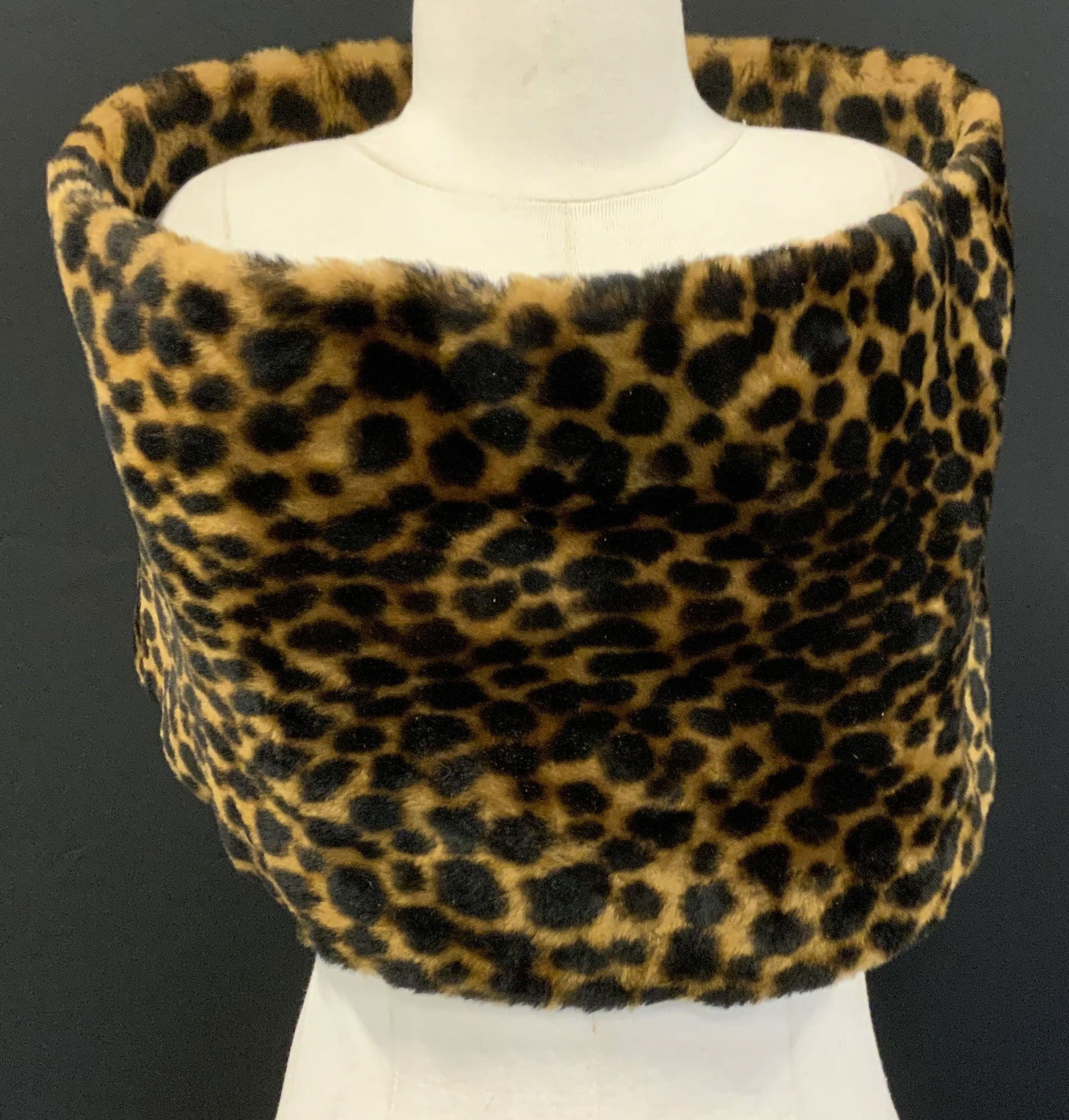 Donna Karan Leopard Print Faux Fur Shawl (1 of 7)