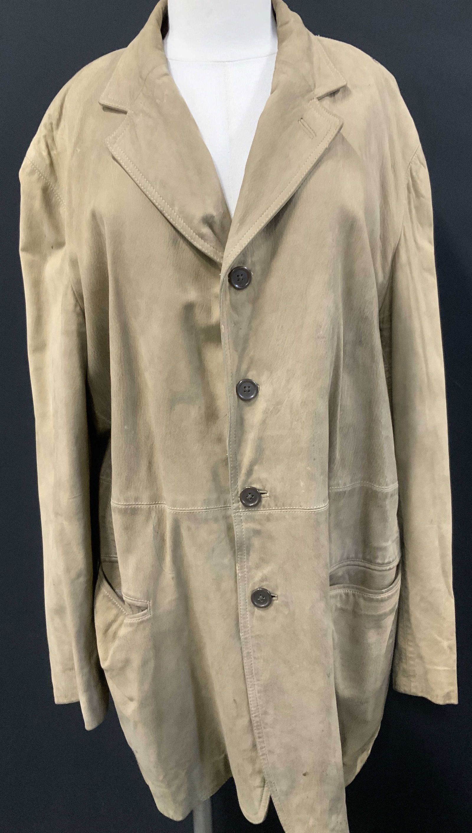 Donna Karen Leather Coat (1 of 8)