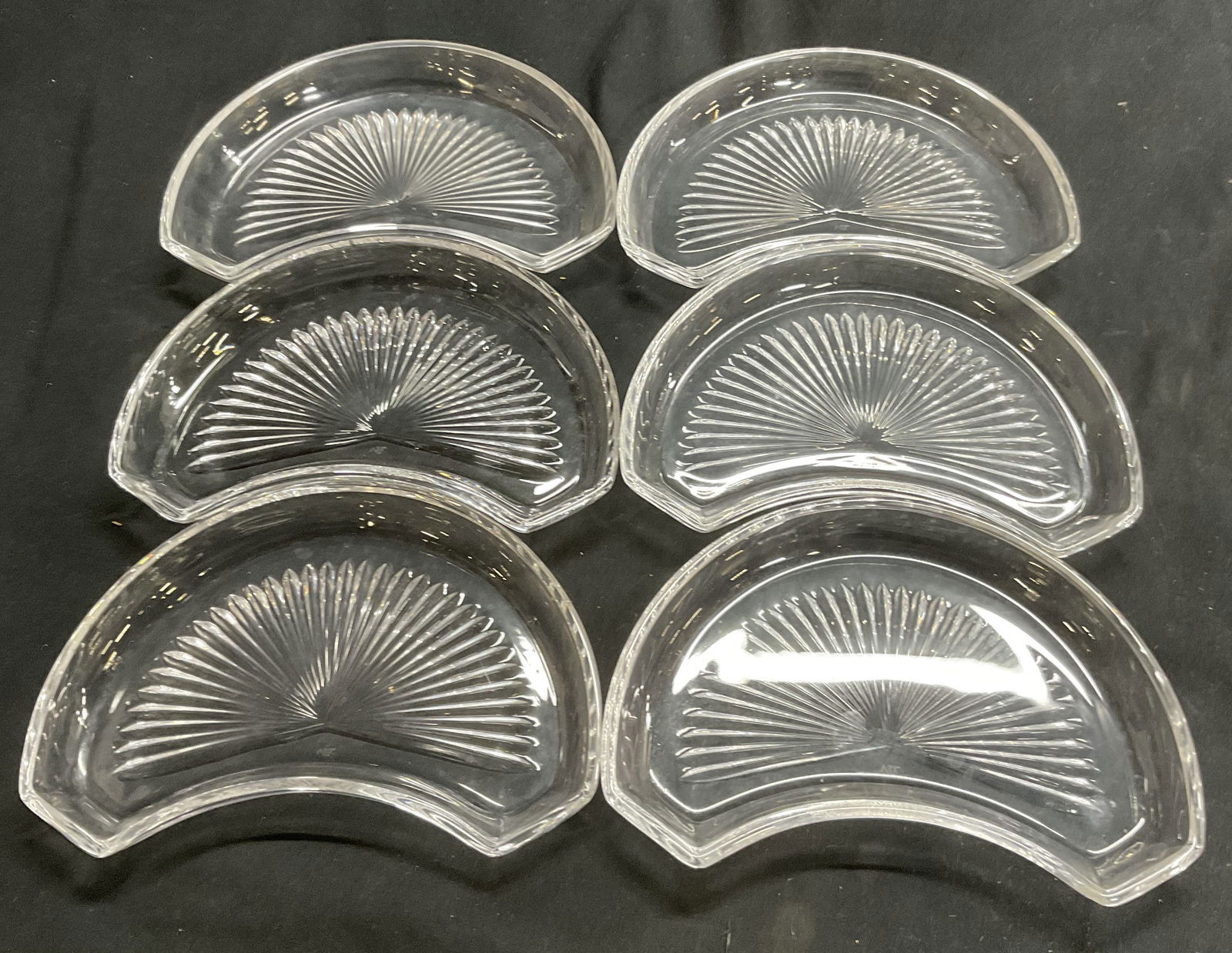 6 VAL ST. LAMBERT Crystal Crescent Plates Belgium (1 of 7)