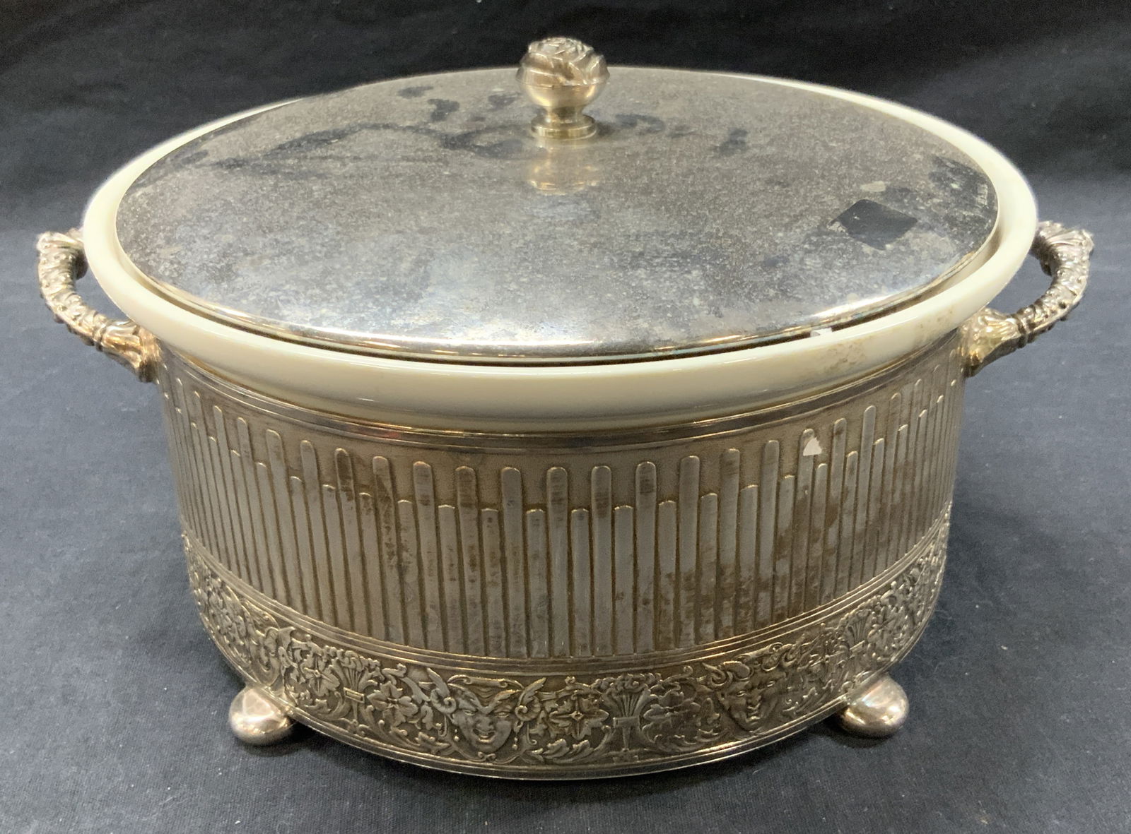 Reed&Barton Silver Plated Pot W Hall Ceramic Bowl (1 of 9)