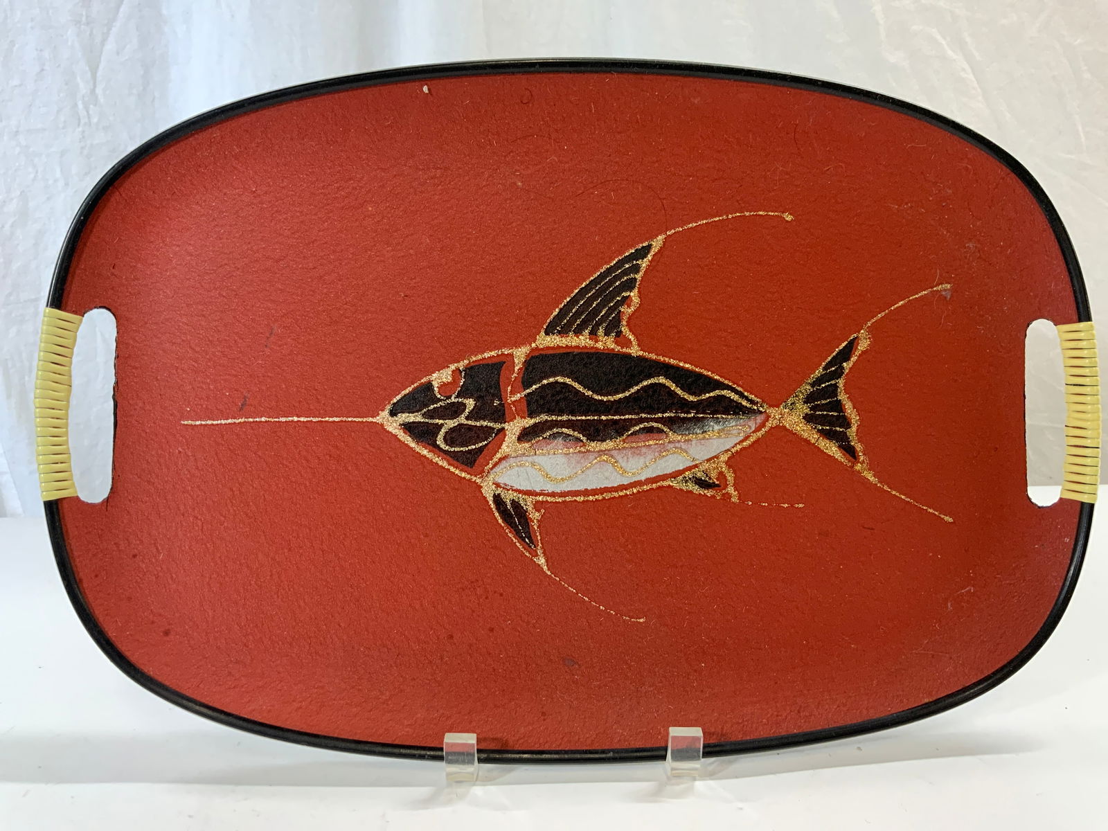 Mid Century Asian Swordfish Tray W Handles (1 of 8)